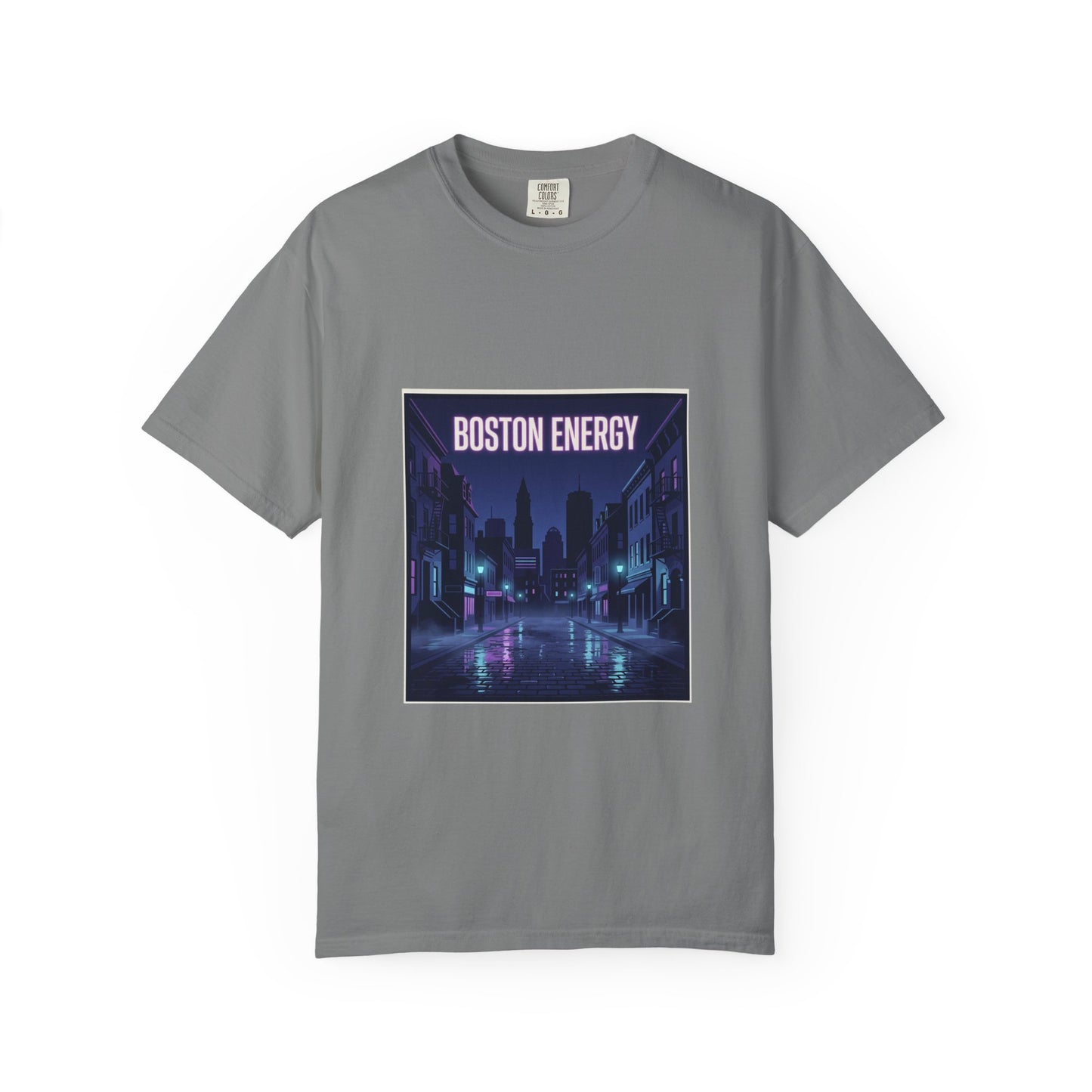 Boston Energy T-Shirt — Neon Cityscape Graphic Tee