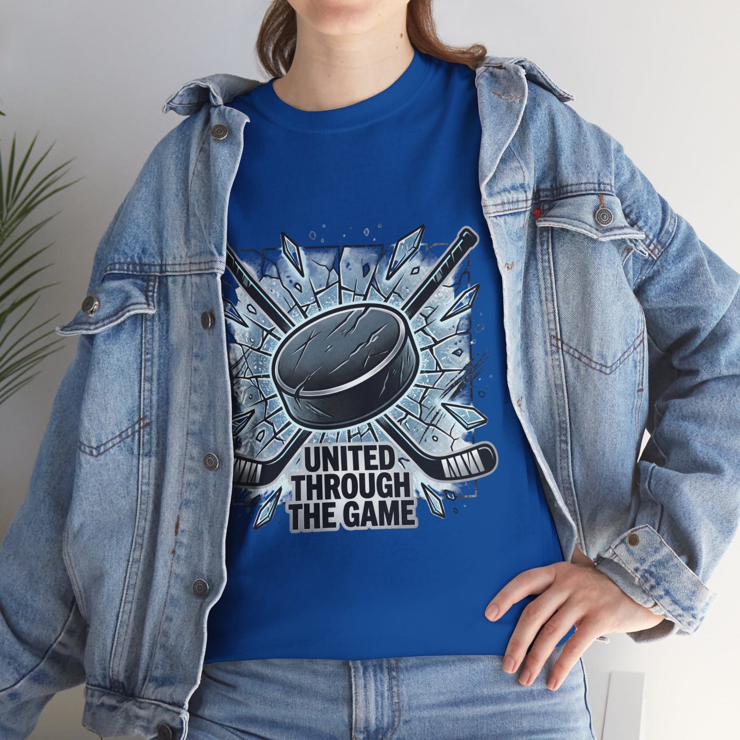 Hockey T-Shirt — "United Through the Game" Graphic Tee