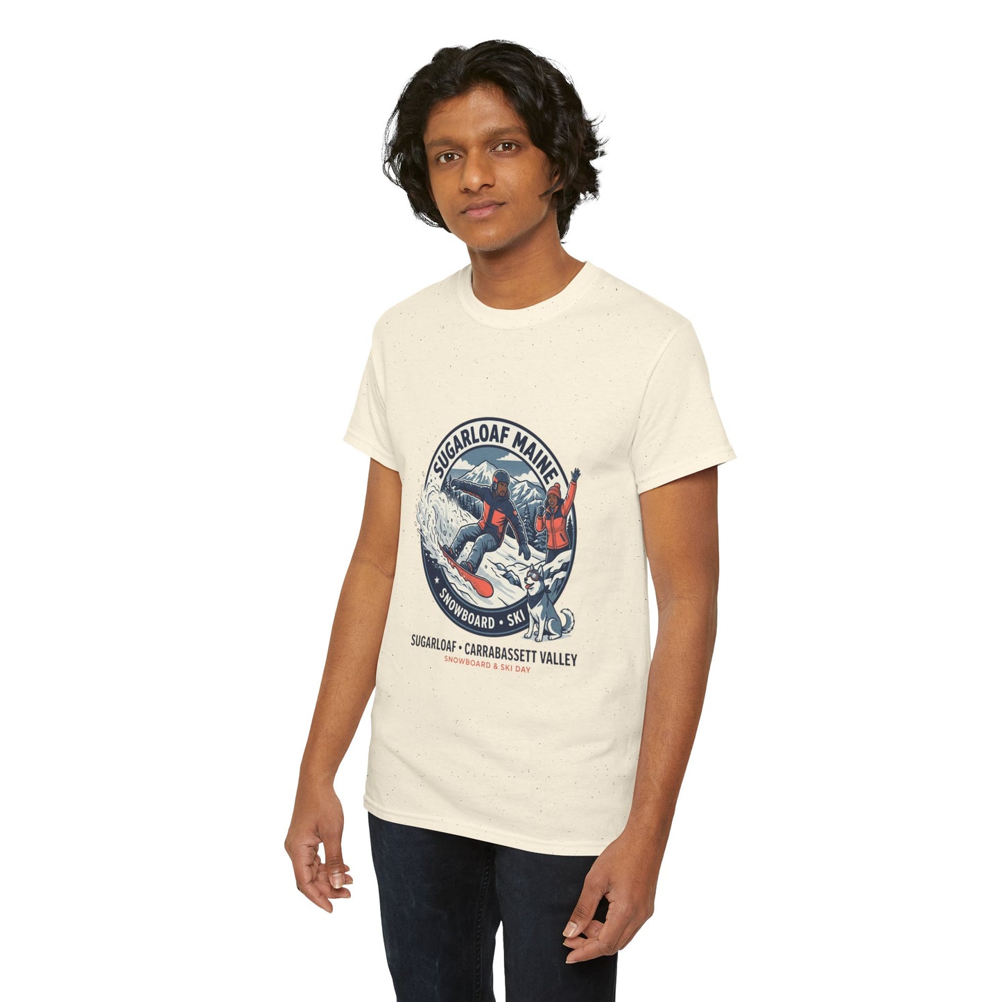 Sugarloaf Maine Snowboard & Ski T‑Shirt — Sugarloaf‑Carrabassett Valley Retro Graphic Tee