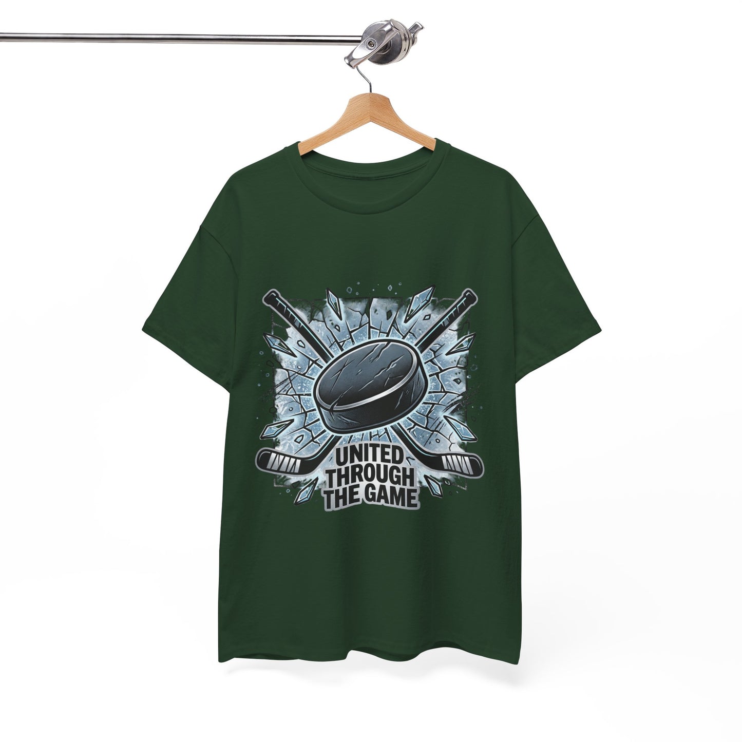 Hockey T-Shirt — "United Through the Game" Graphic Tee