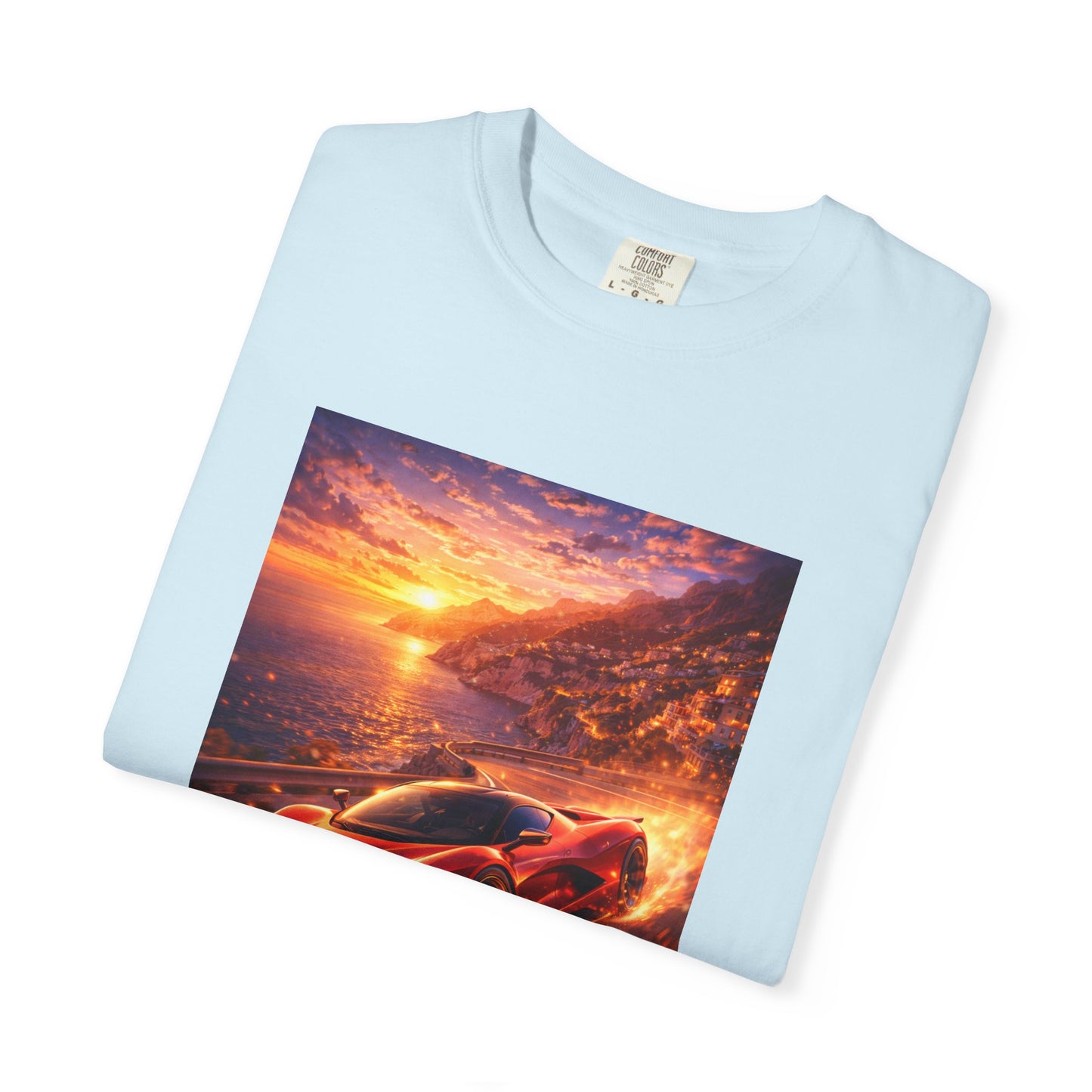 Ferrari F80- Amalfi Coast, Italy - T‑Shirt — Red Sports Car Print
