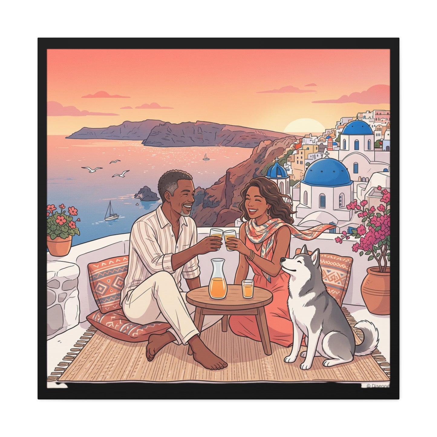 Santorini, Greece – “Sunset Serenade - Matte Canvas, Stretched, 1.25"