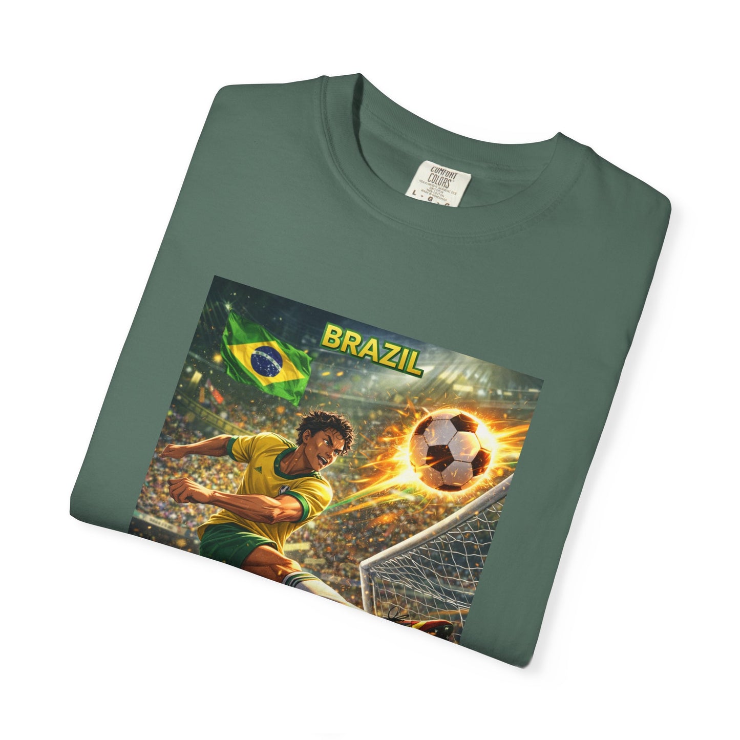 Brazil Soccer T-Shirt – Vintage Player Kick Graphic (Brazil)