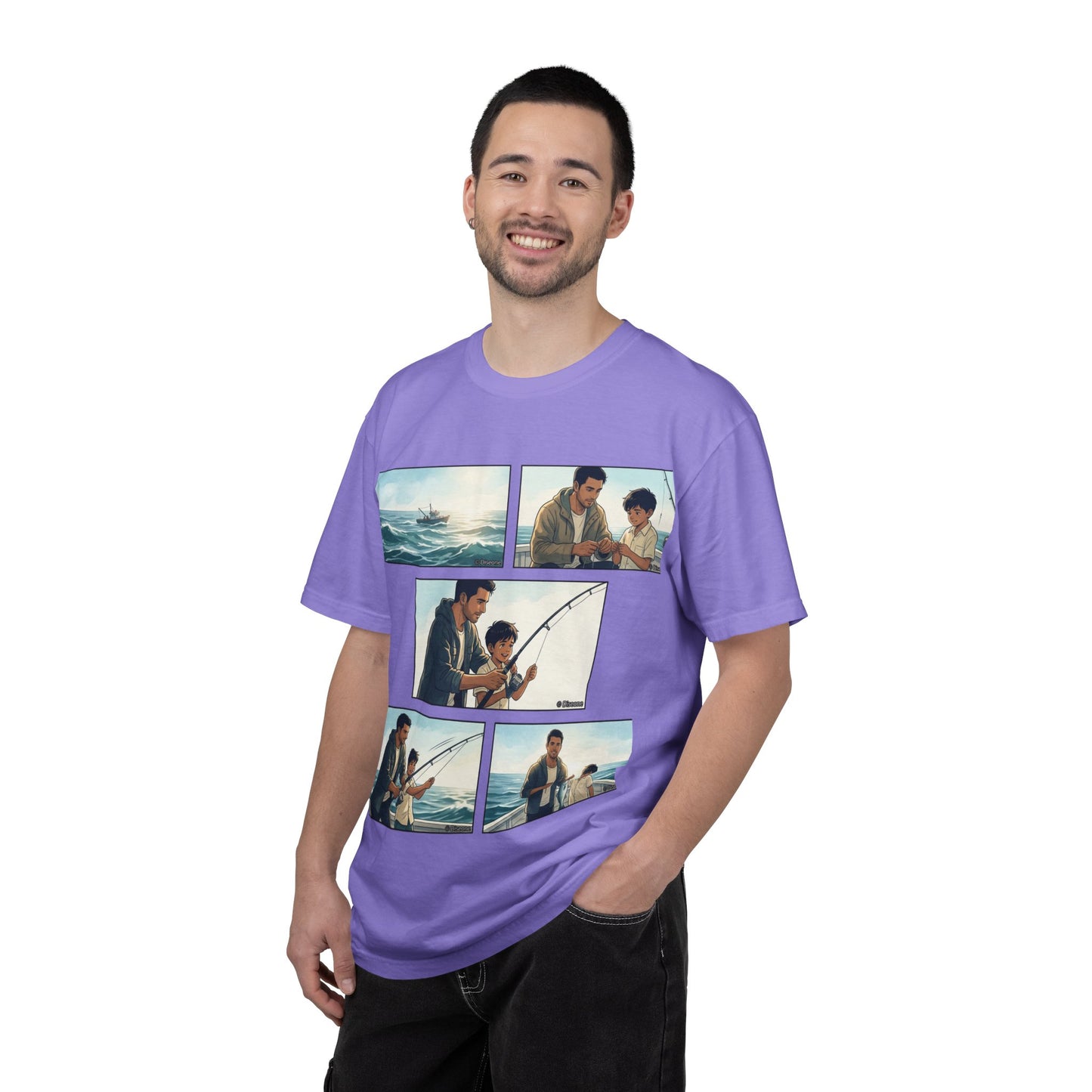MORNING TIDES” (FATHER & SON EDITION) T-Shirt — Dad & Son Beach Fishing Graphic Tee