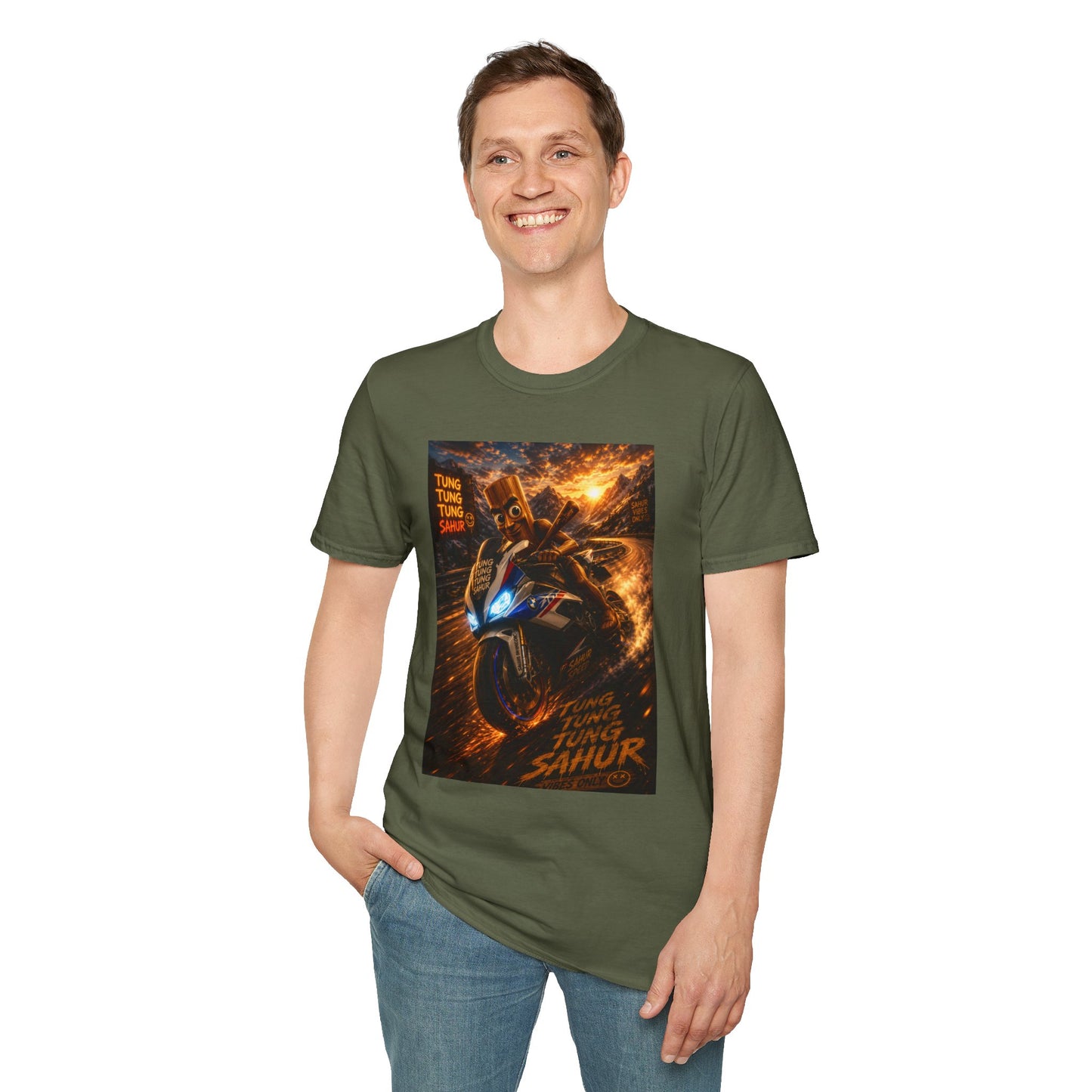 Tung Tung Tung Sahur 2 Wheels On Steel & Fire T-Shirt — "Time To Turn The Tide" Tee