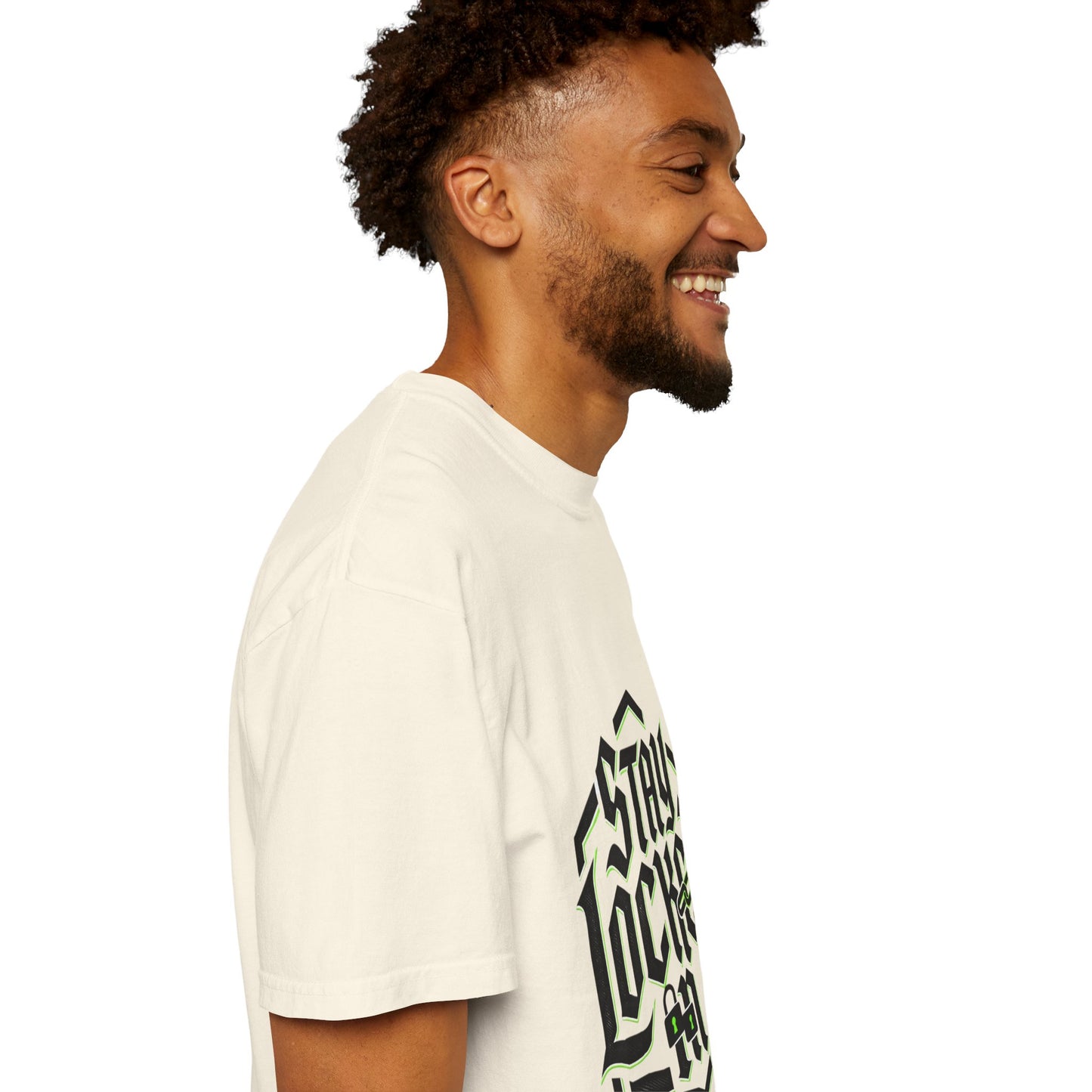 Stay Locked In T-Shirt — Bold Gothic Logo Tee