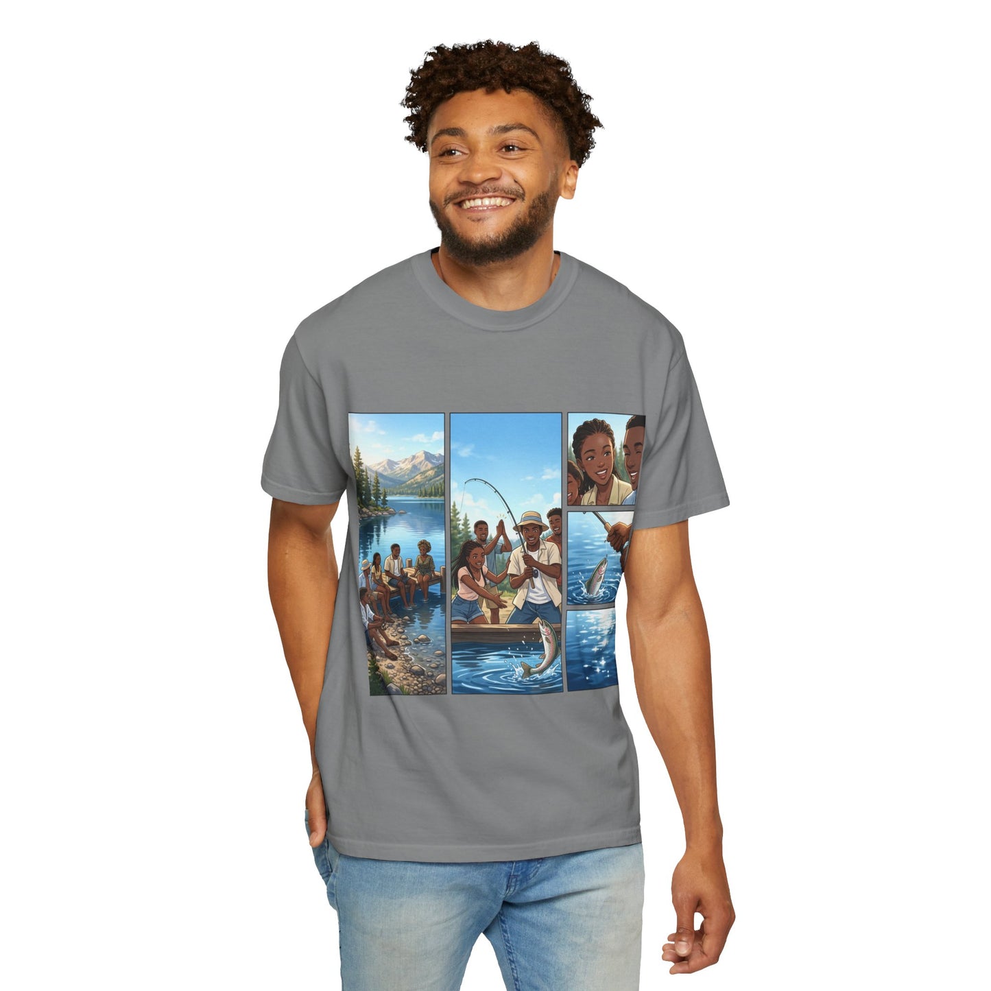 ake Tahoe Fishing Moments T-Shirt — Retro Outdoors Fishing Graphic Tee