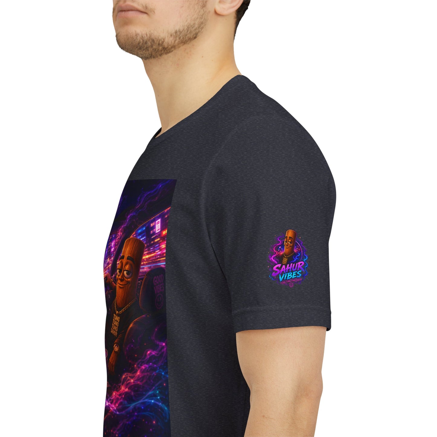 Tung Tung Tung Sahur Who Ride Like Us T-Shirt — Night Cruise Vaporwave Graphic Tee