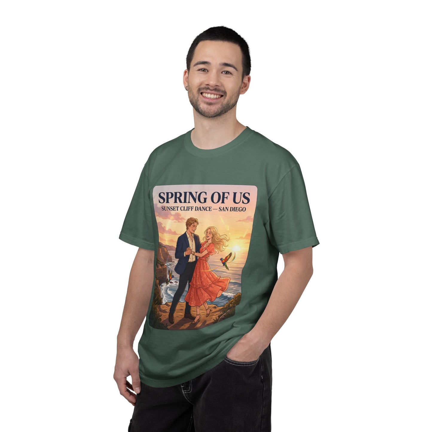 Spring of Us T‑Shirt — Sunset Cliff Dance San Diego Vintage Romance Tee