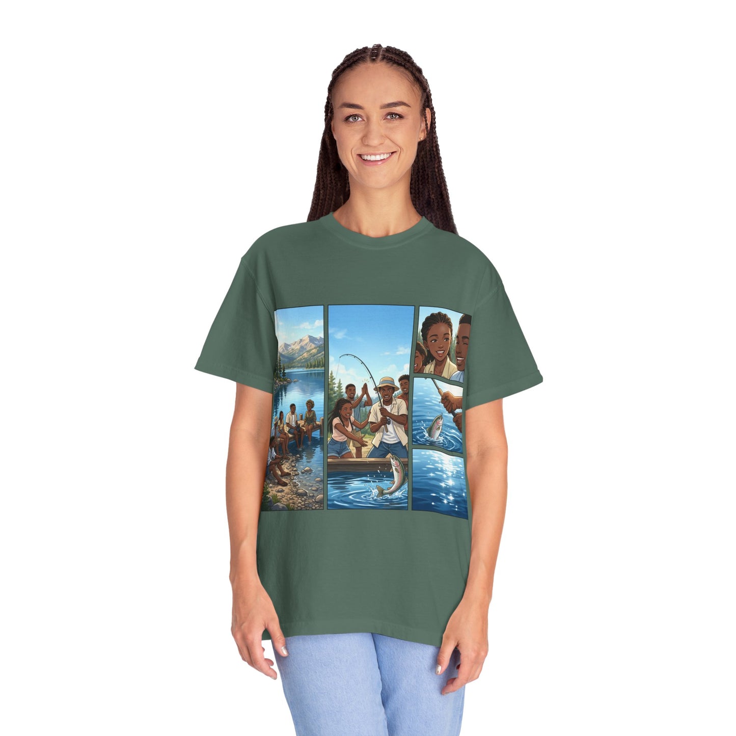 ake Tahoe Fishing Moments T-Shirt — Retro Outdoors Fishing Graphic Tee