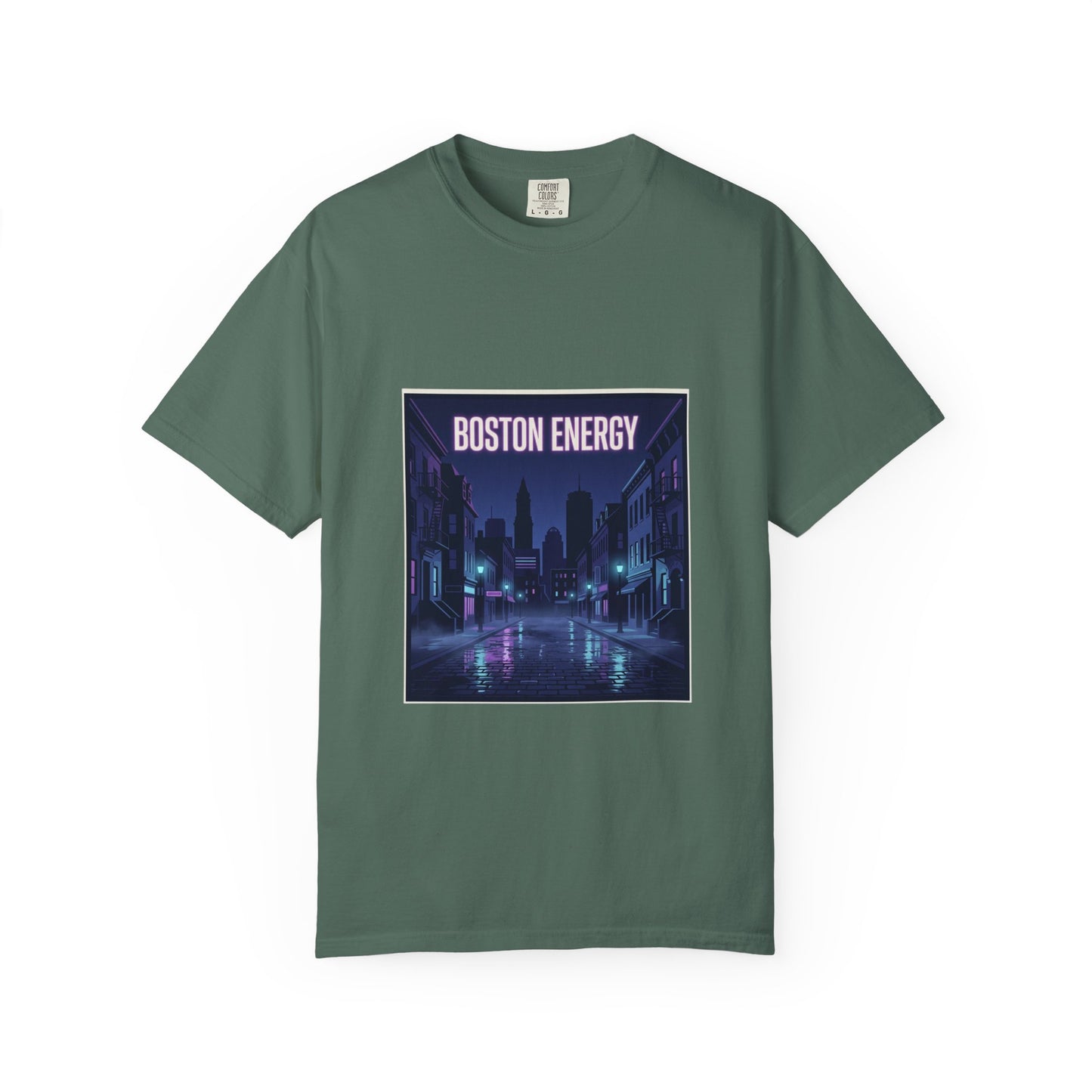 Boston Energy T-Shirt — Neon Cityscape Graphic Tee
