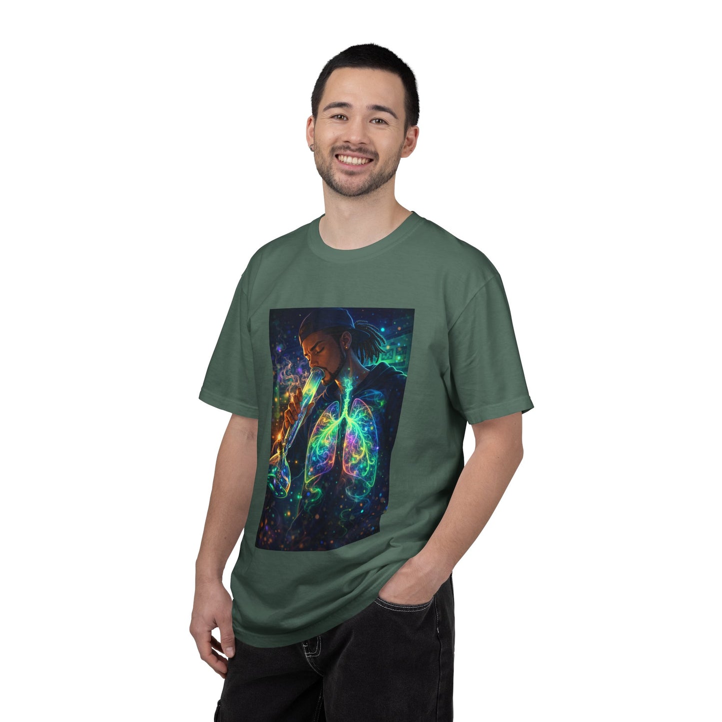 Cosmic Lungs T-Shirt — Neon Anatomical Art Tee