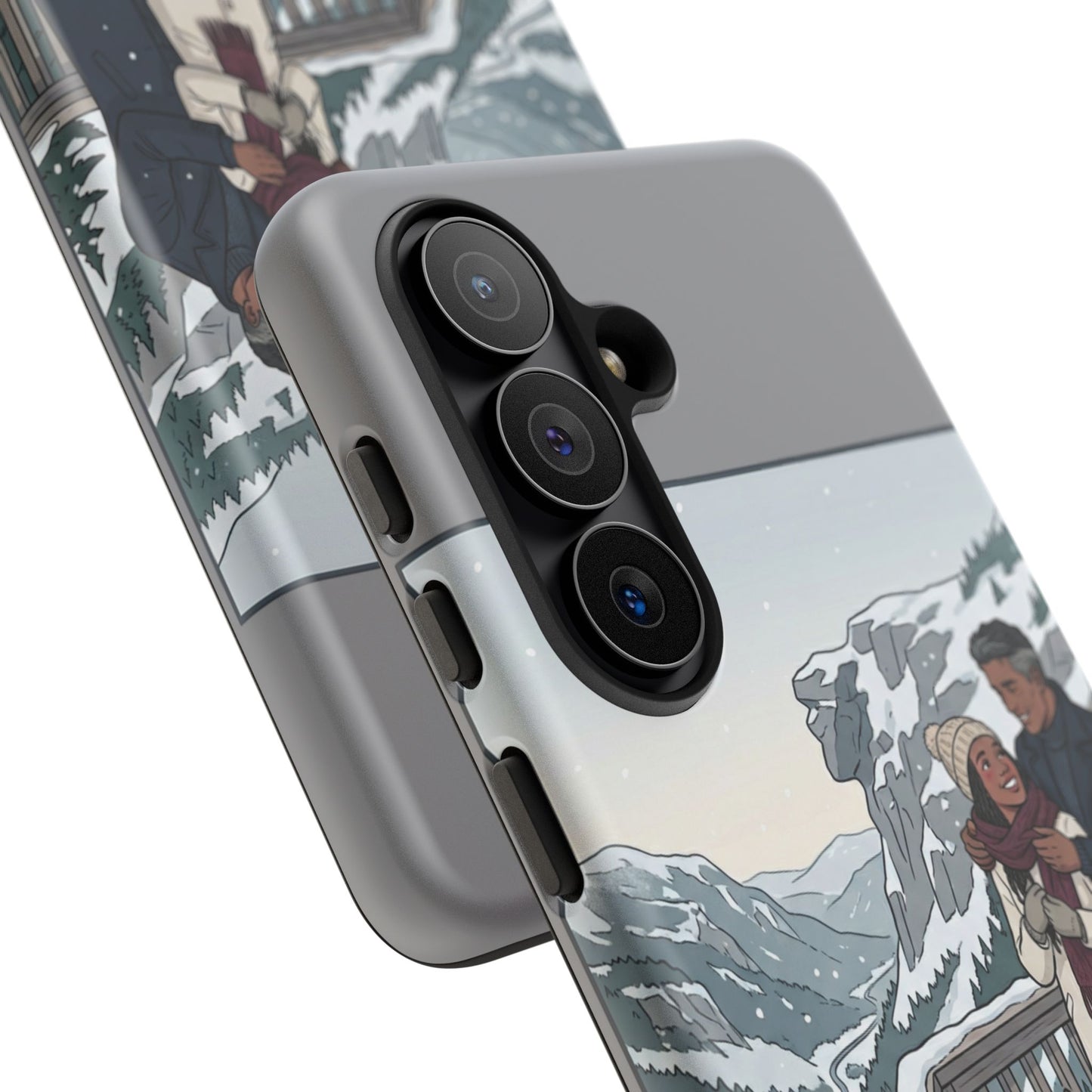 Winter Scenic Phone Case — Franconia Notch NH Couples & Husky Design