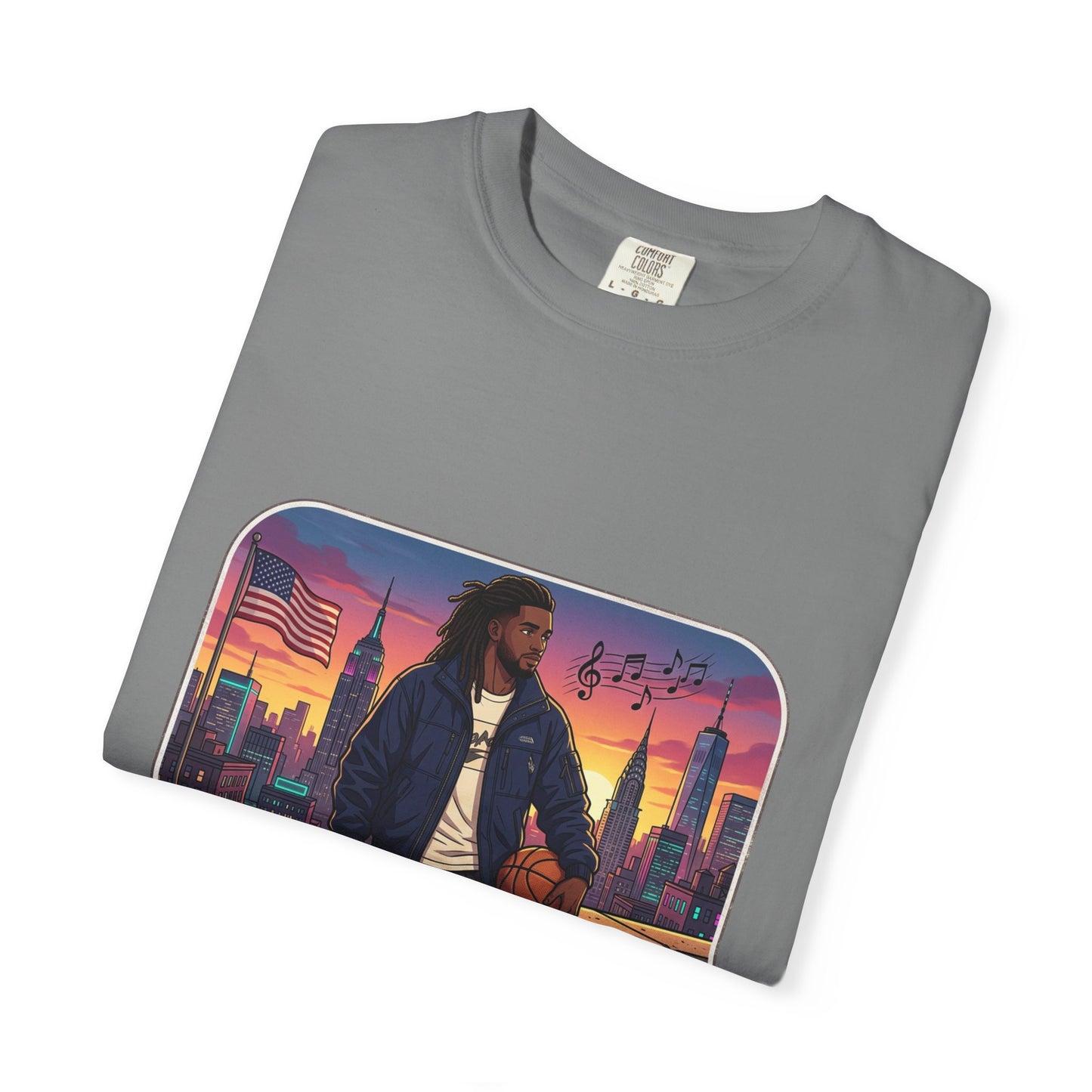 City Sunset Basketball Player T-Shirt — Urban Hoop Lifestyle Tee