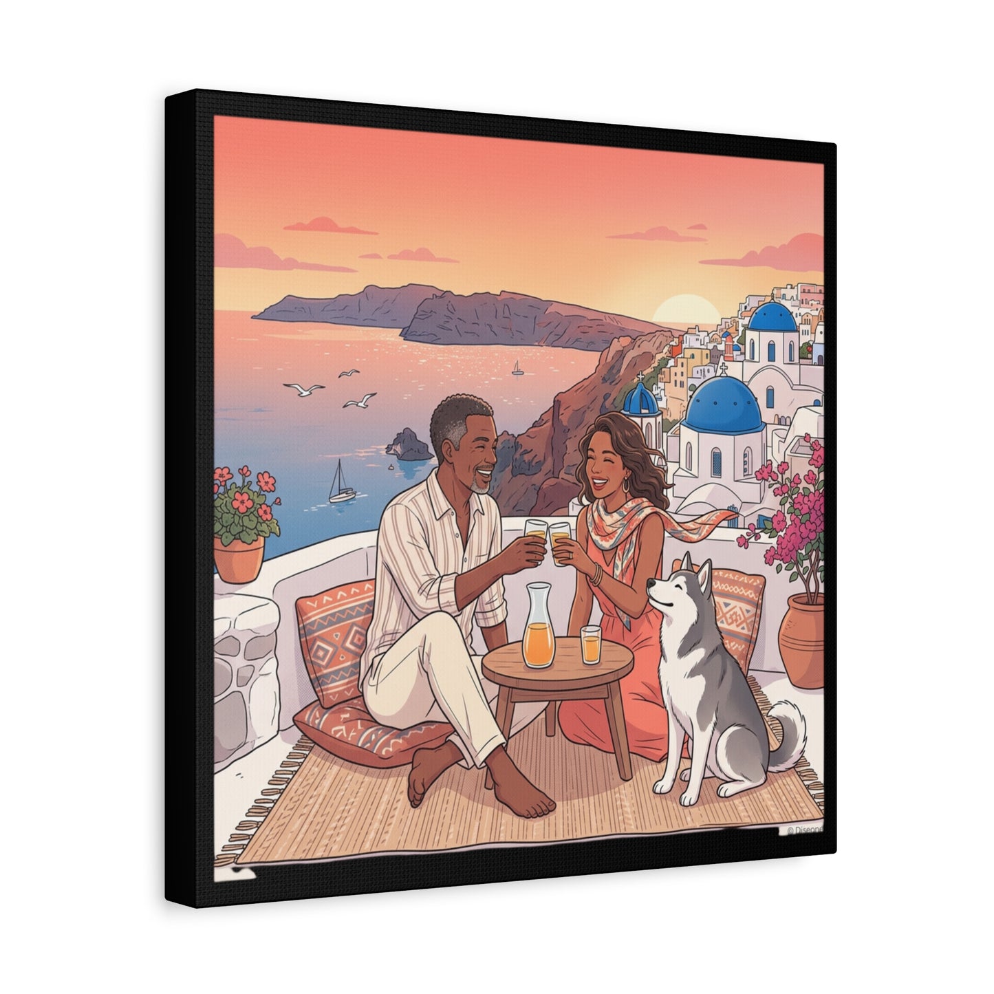 Santorini, Greece – “Sunset Serenade - Matte Canvas, Stretched, 1.25"