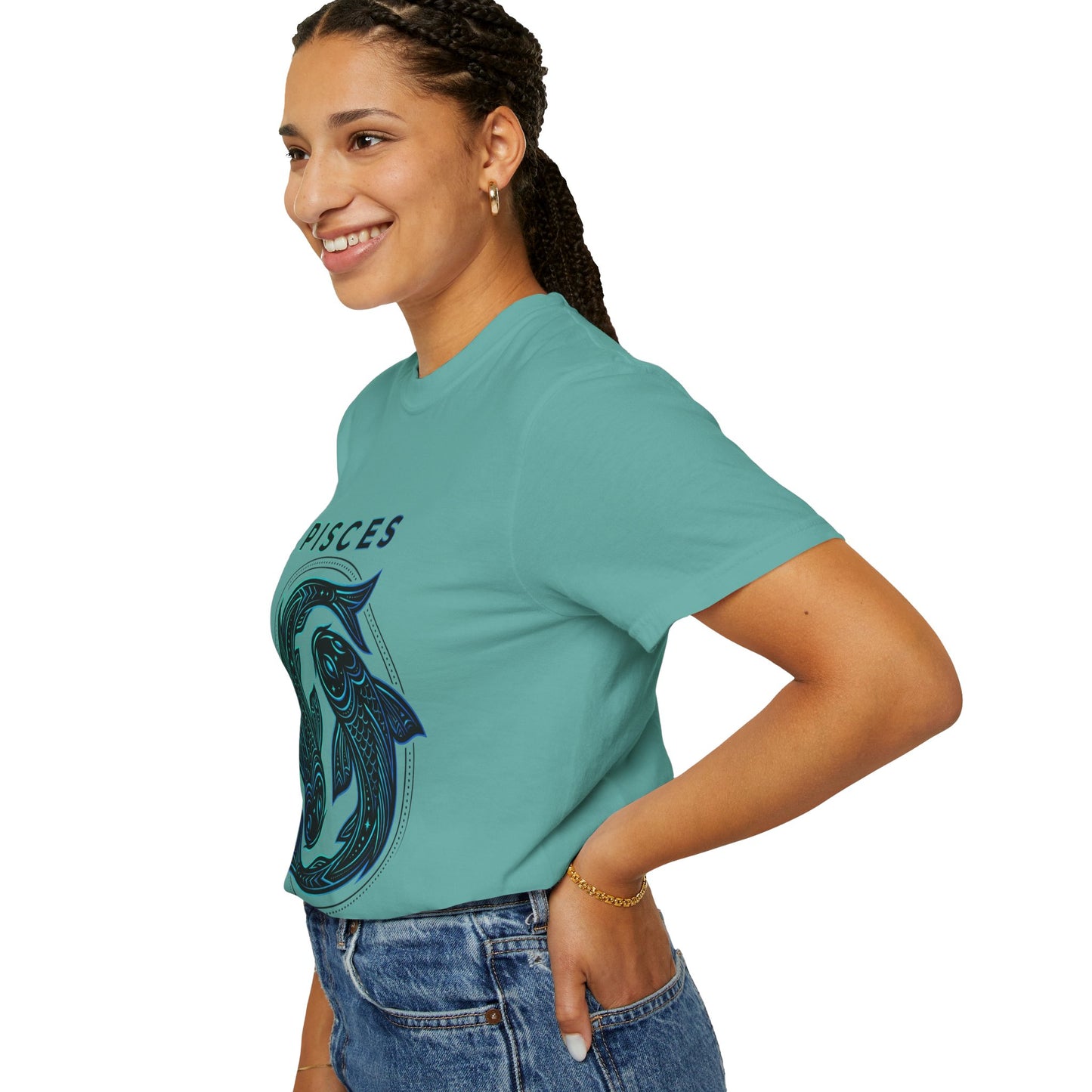 Pisces Zodiac T-Shirt — Artistic Twin Fish Astrology Tee