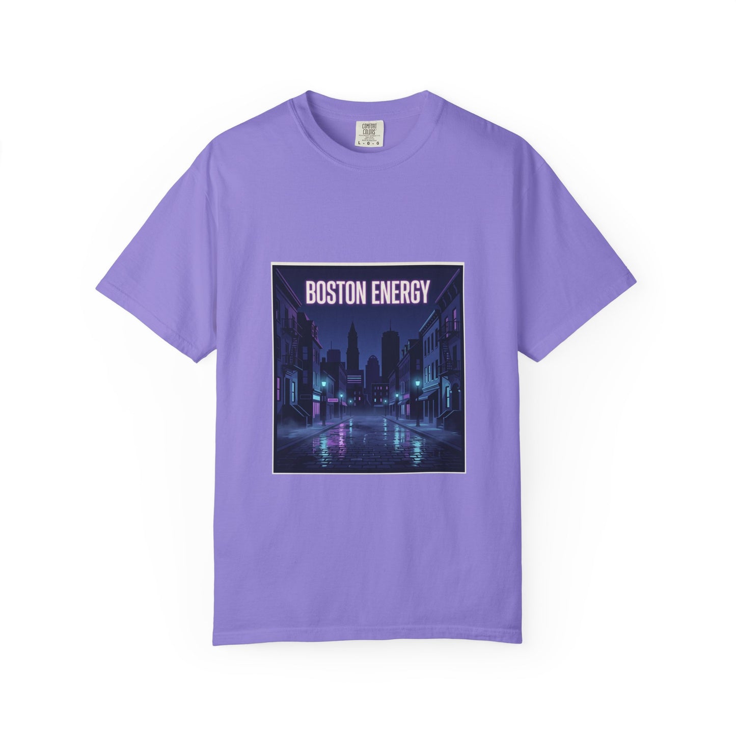 Boston Energy T-Shirt — Neon Cityscape Graphic Tee