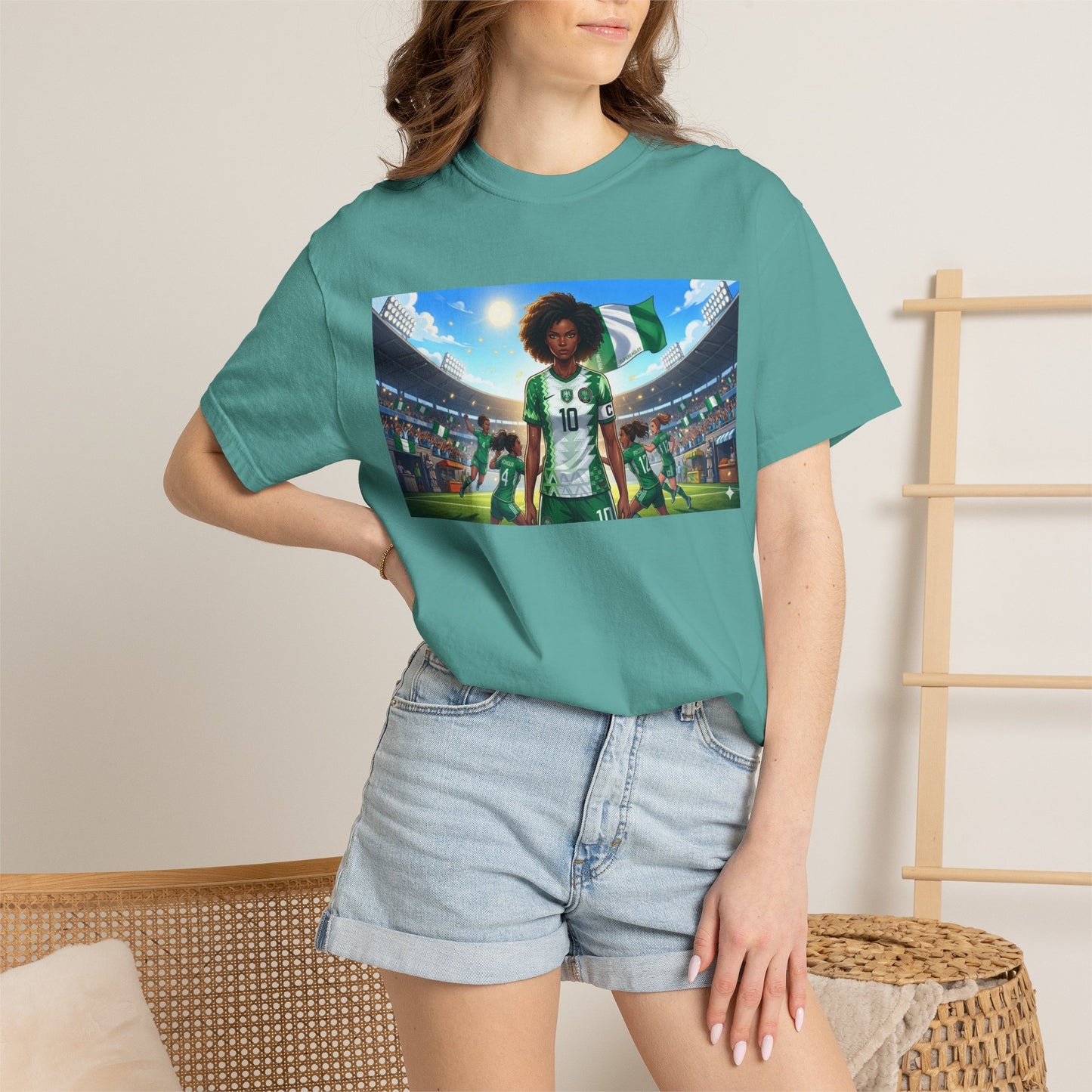 Commander- Female- Nigerian Soccer Player Stadium  - T-shirt - Graphic Tee