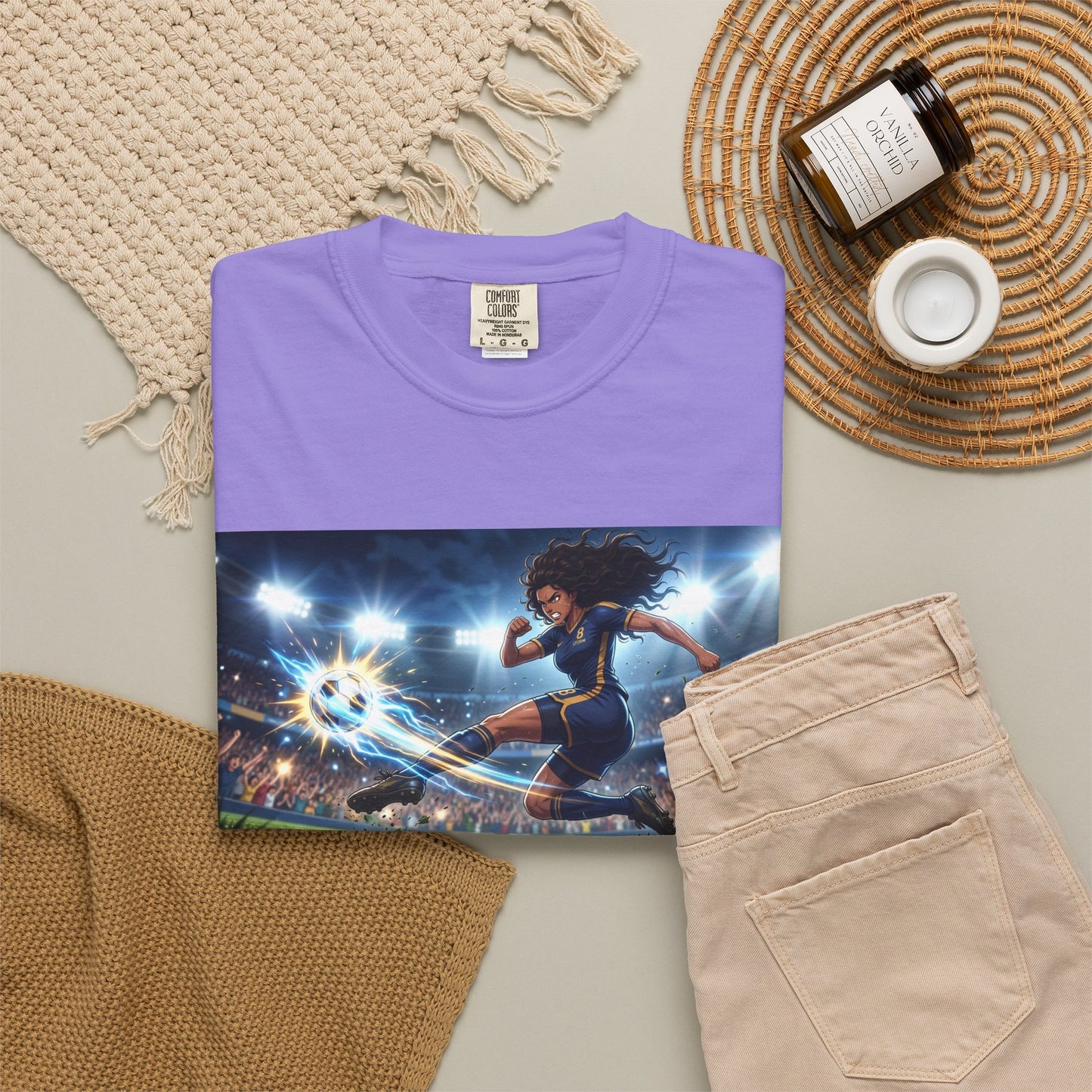 Soccer Kick Graphic T-Shirt — Energetic Stadium Football Design