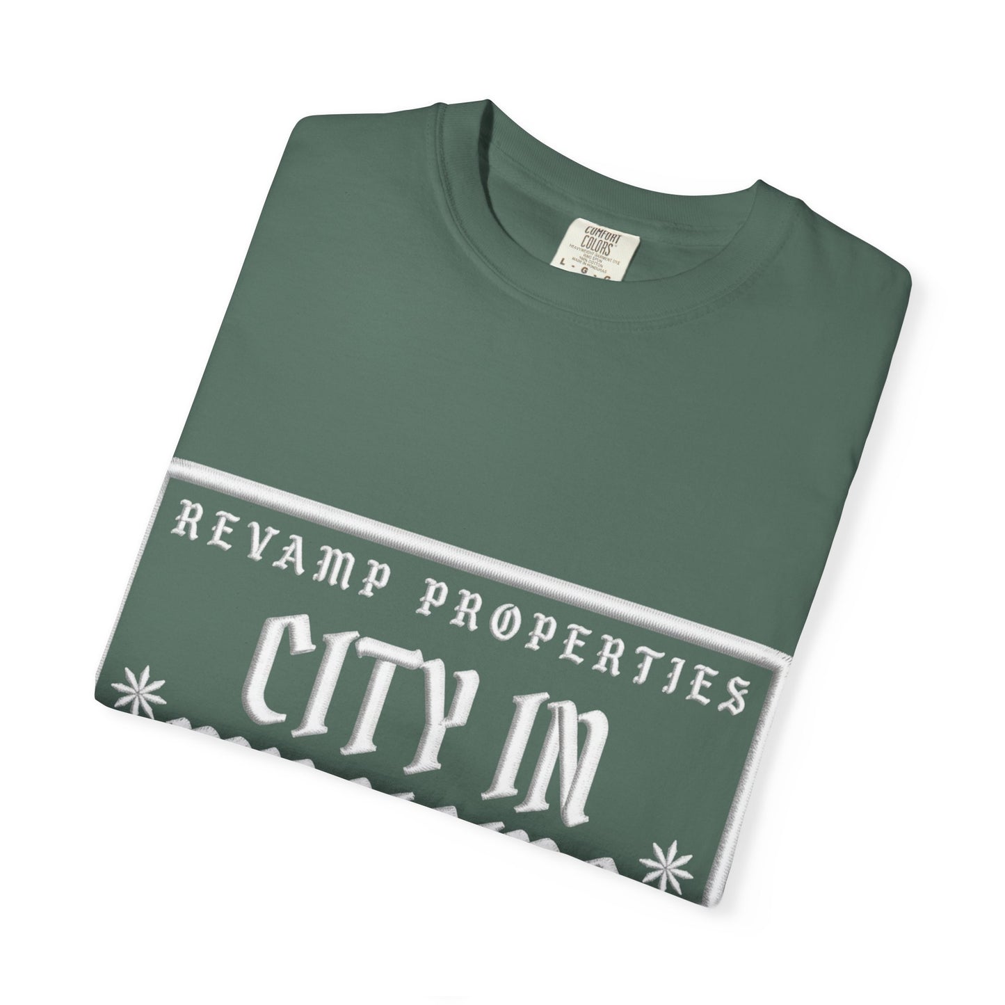 City In My Veins T‑Shirt — Vintage Cityscape Tee (Boston • NYC • Manchester)