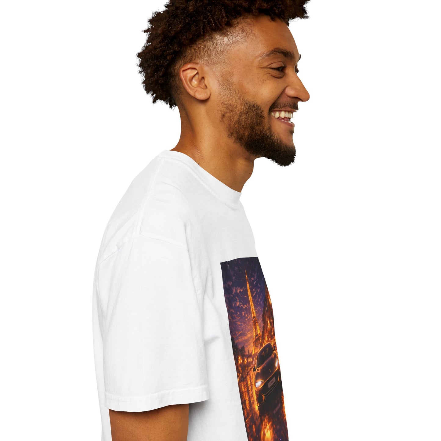 Paris Night Drive T-Shirt — Eiffel Tower Car Scene