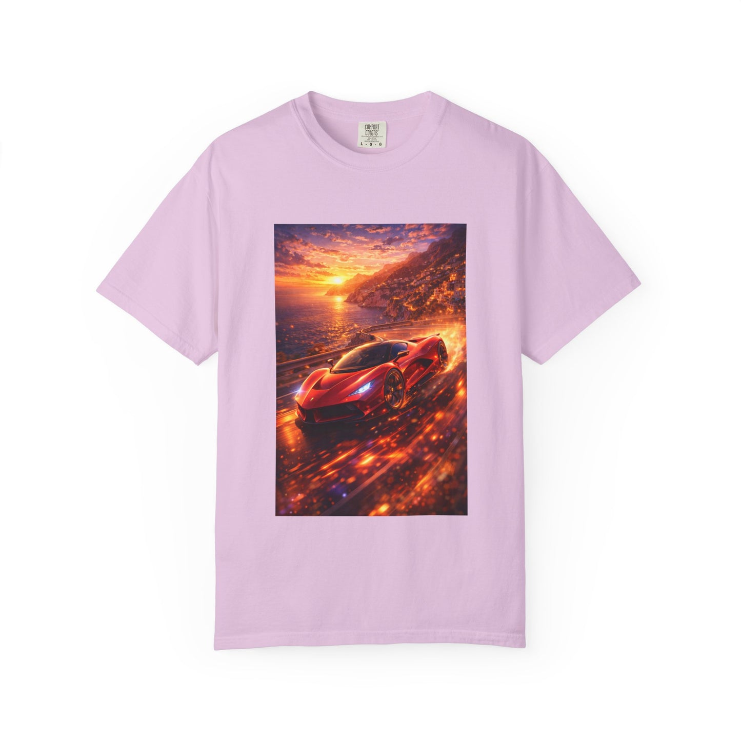 Ferrari F80- Amalfi Coast, Italy - T‑Shirt — Red Sports Car Print