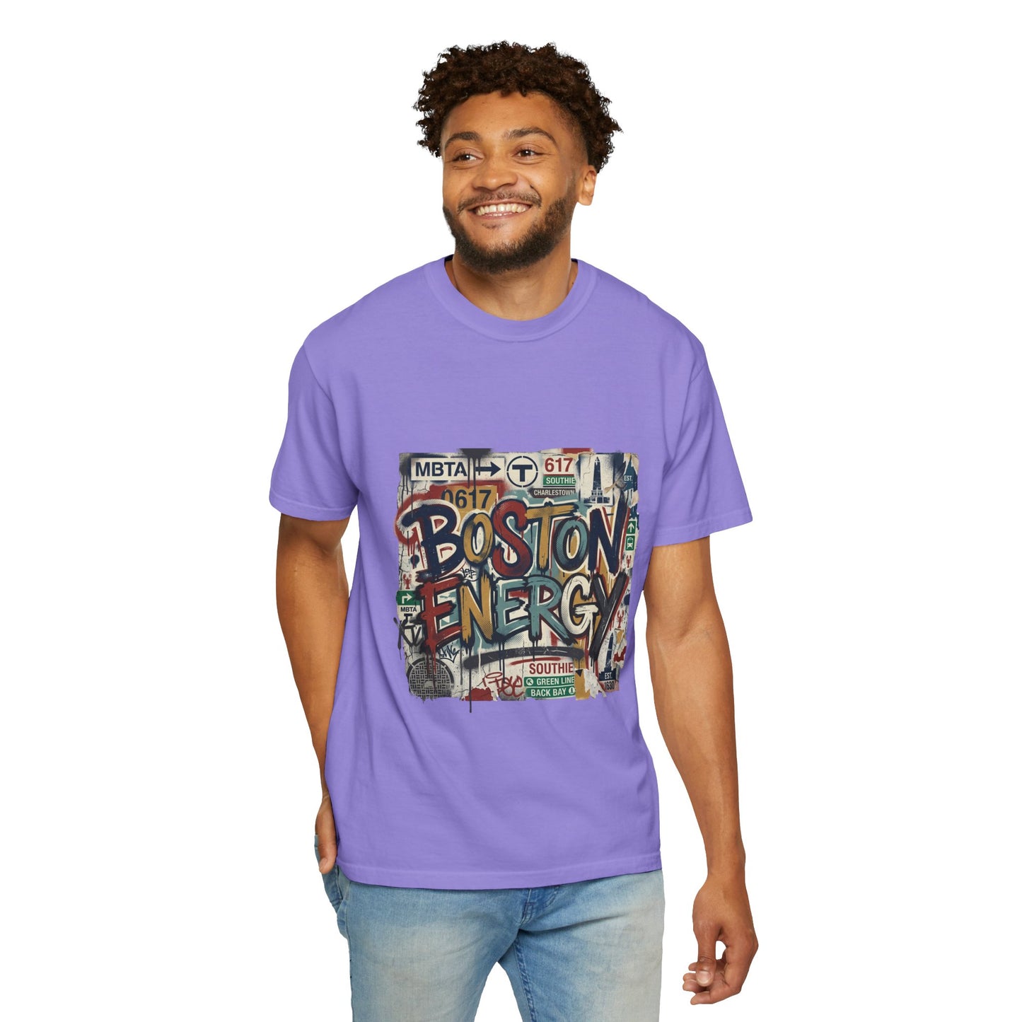 Boston Energy T-Shirt — Graffiti Cityscape Tee