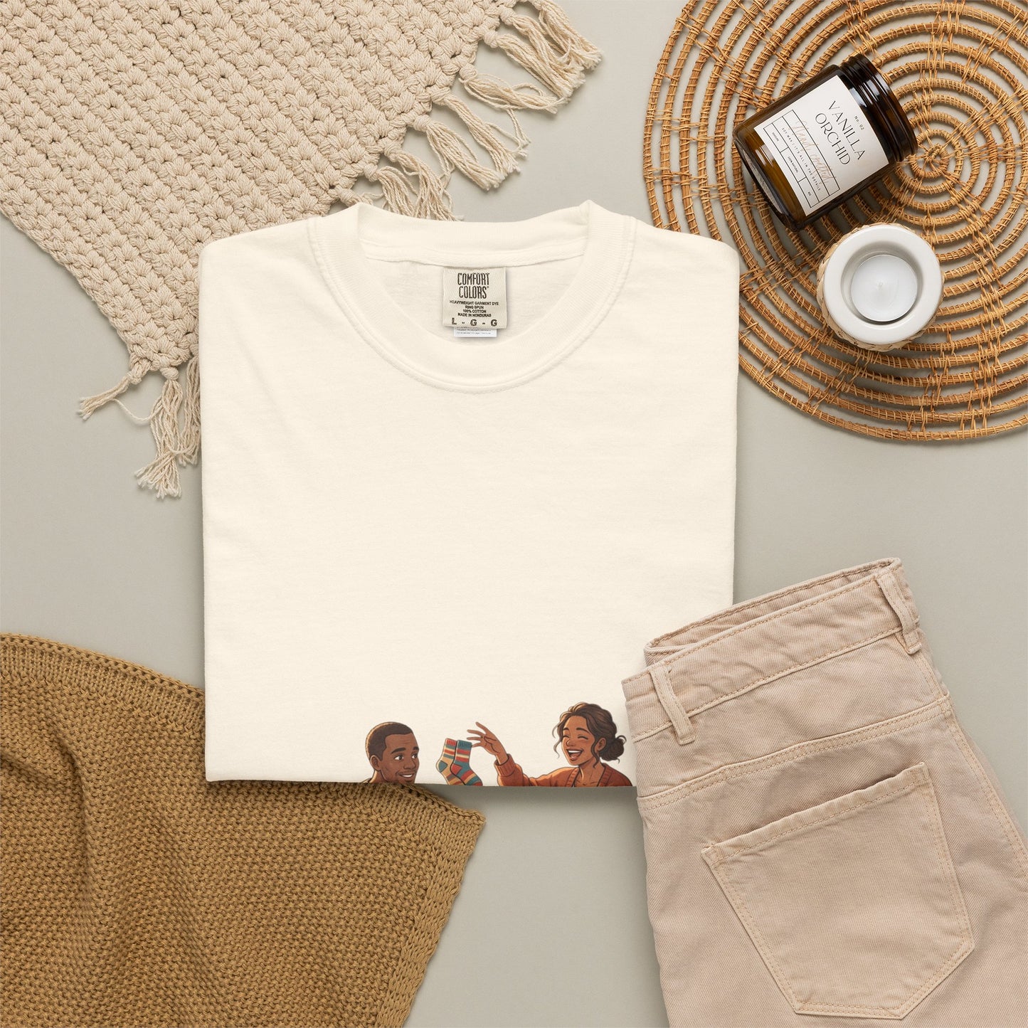 Picnic Cheers T-Shirt — Vintage Couple & Dog Illustration Tee