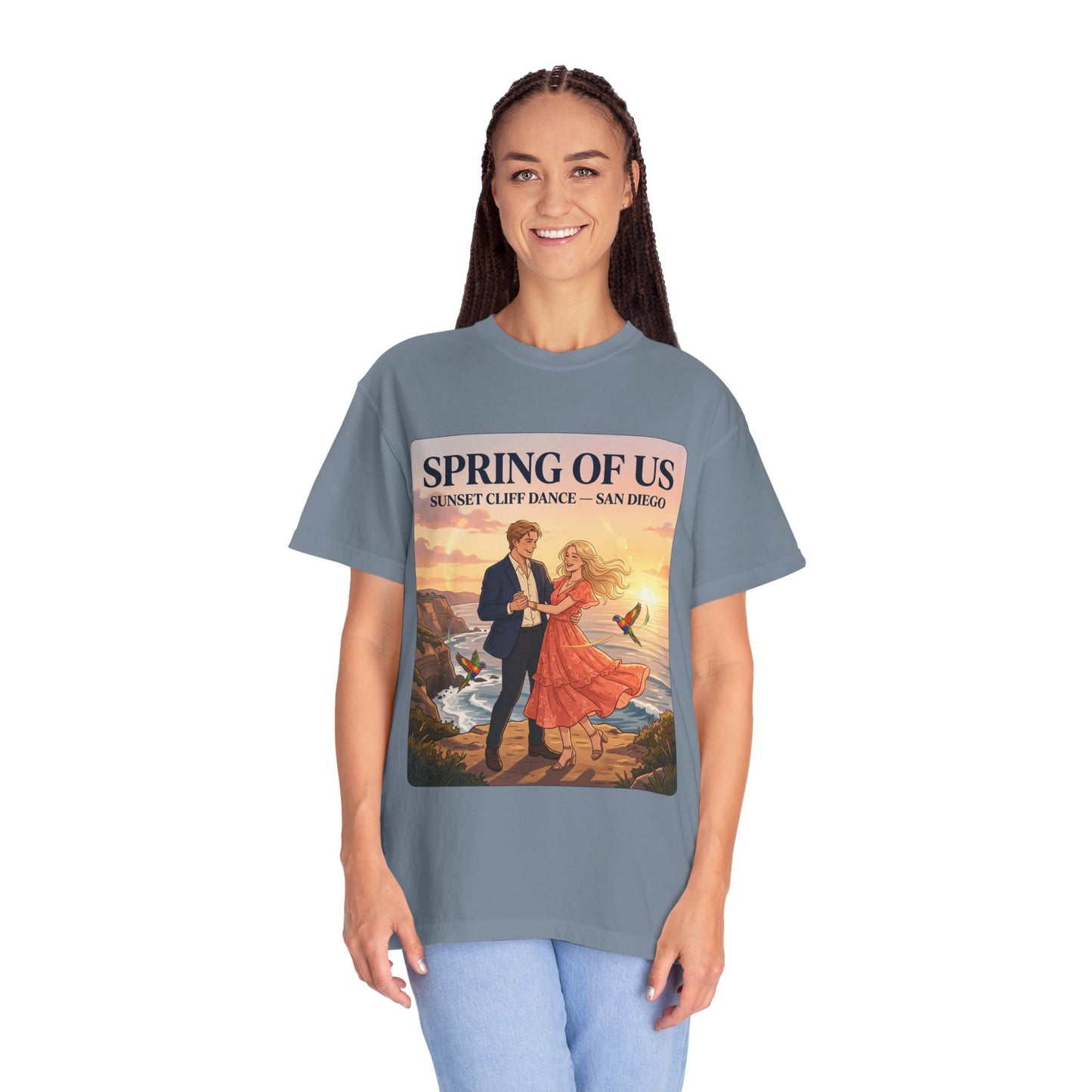 Spring of Us T‑Shirt — Sunset Cliff Dance San Diego Vintage Romance Tee