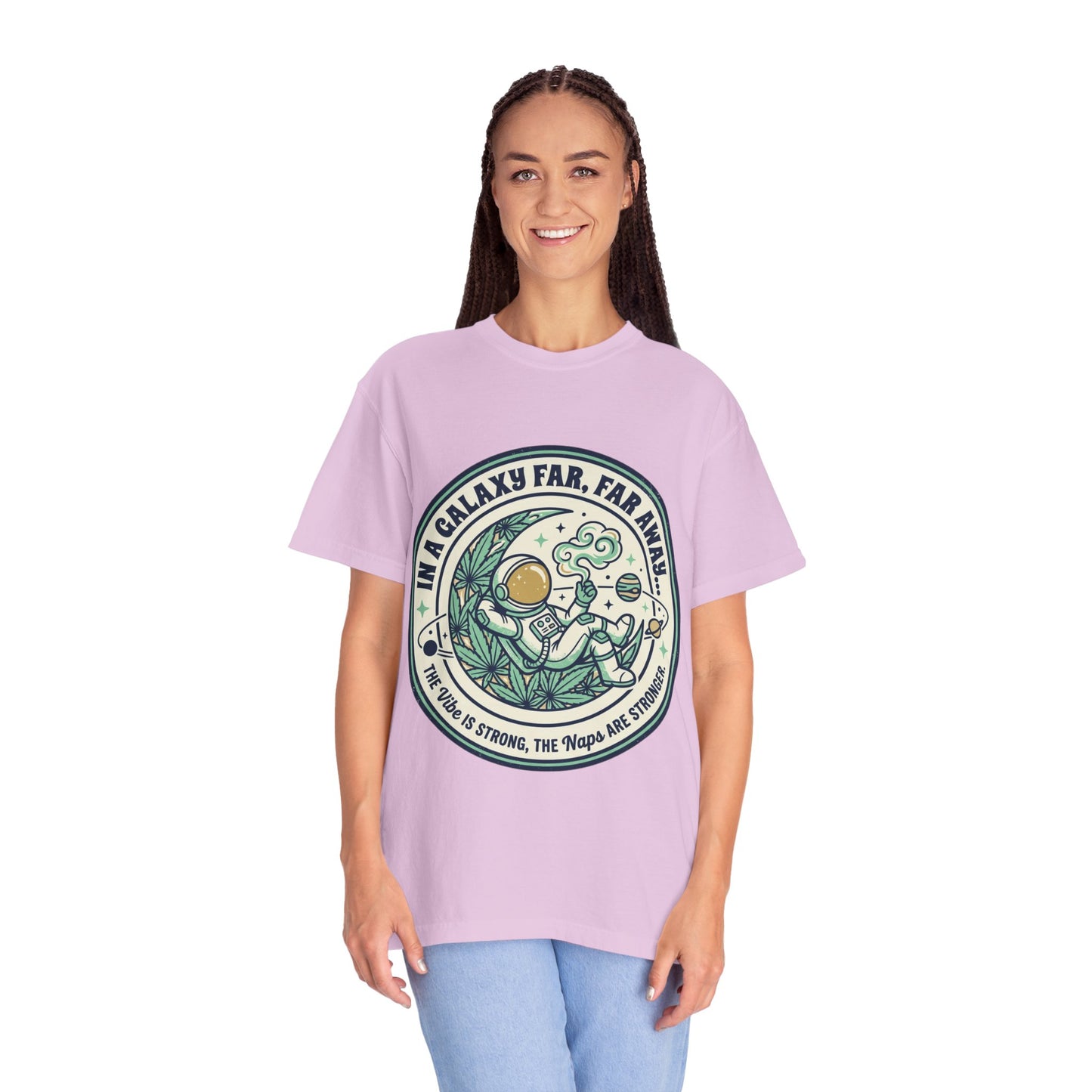 T-Shirt — "In a Galaxy Far, Far Away" Retro Space Nap Graphic Tee