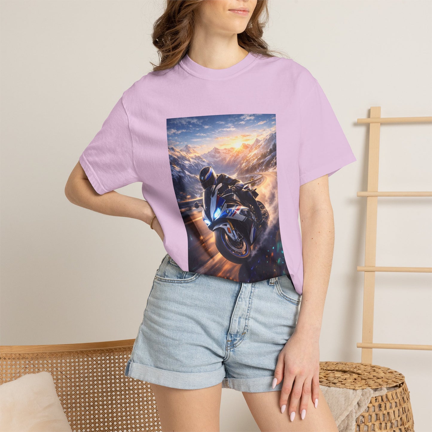 BMW S1000RR ALPINE GHOST RIDE - T‑Shirt — Sportbike Skyline Graphic Tee