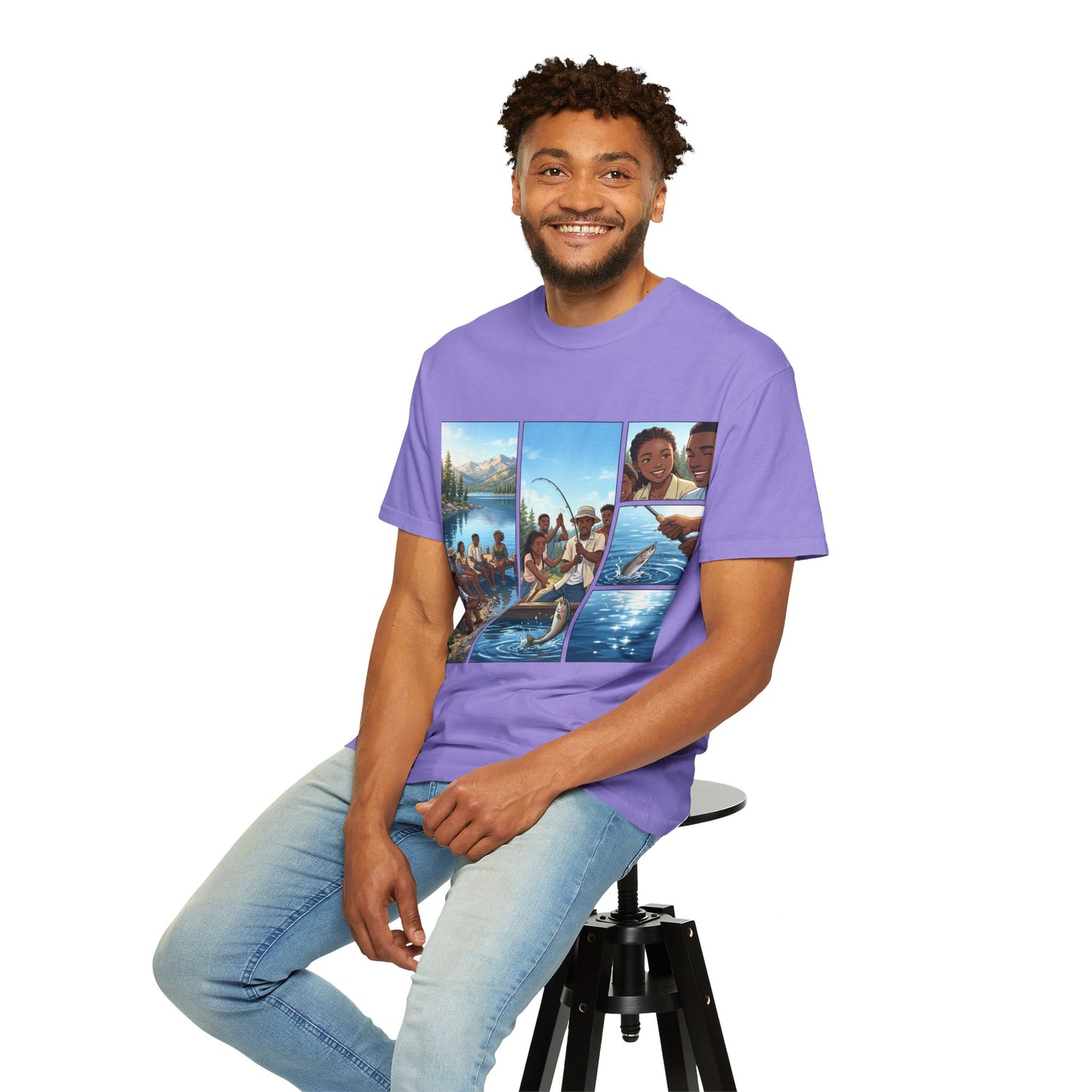 ake Tahoe Fishing Moments T-Shirt — Retro Outdoors Fishing Graphic Tee