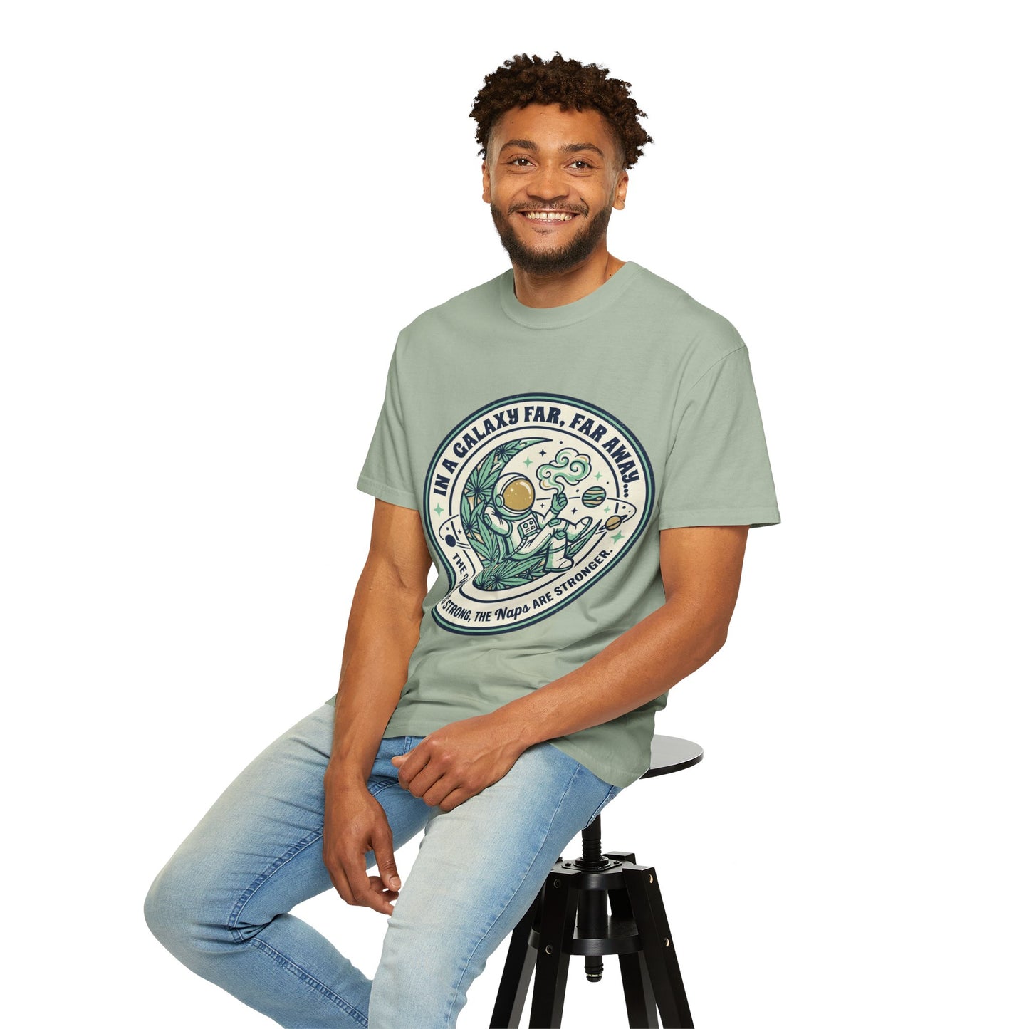 T-Shirt — "In a Galaxy Far, Far Away" Retro Space Nap Graphic Tee