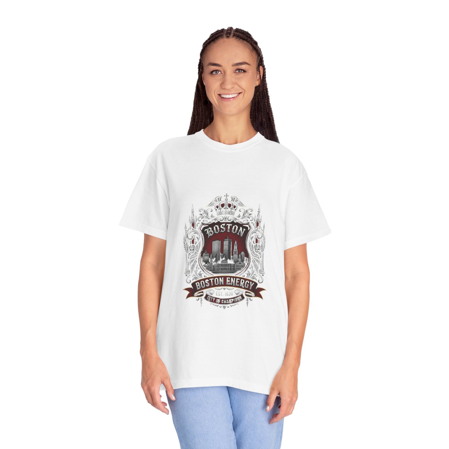 Boston Energy Vintage Crest T-Shirt — Retro City Skyline Tee