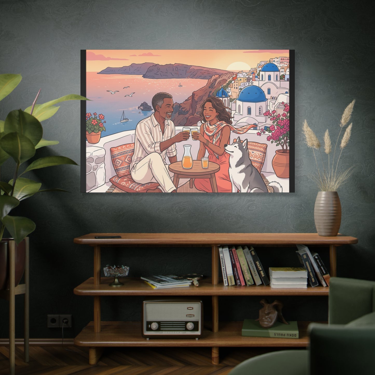 Santorini, Greece – “Sunset Serenade - Matte Canvas, Stretched, 1.25"