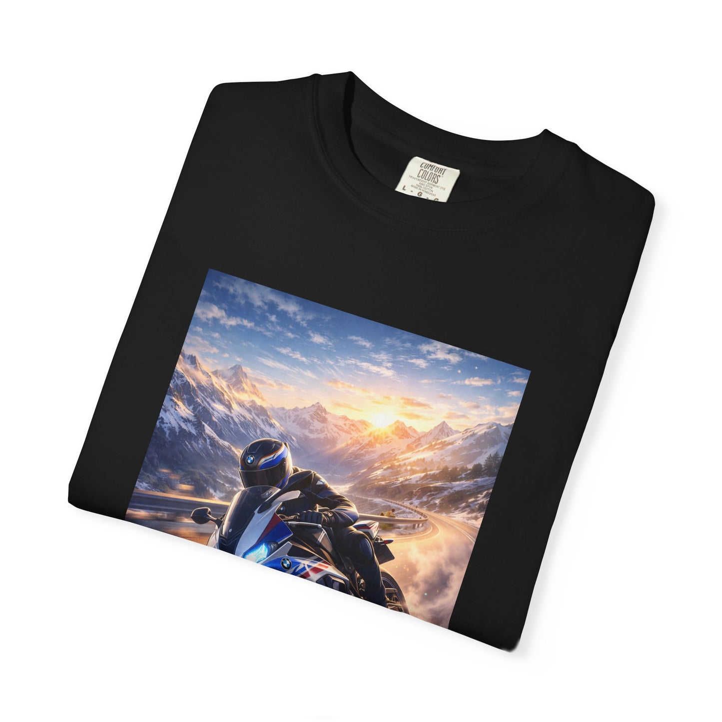 BMW S1000RR ALPINE GHOST RIDE - T‑Shirt — Sportbike Skyline Graphic Tee