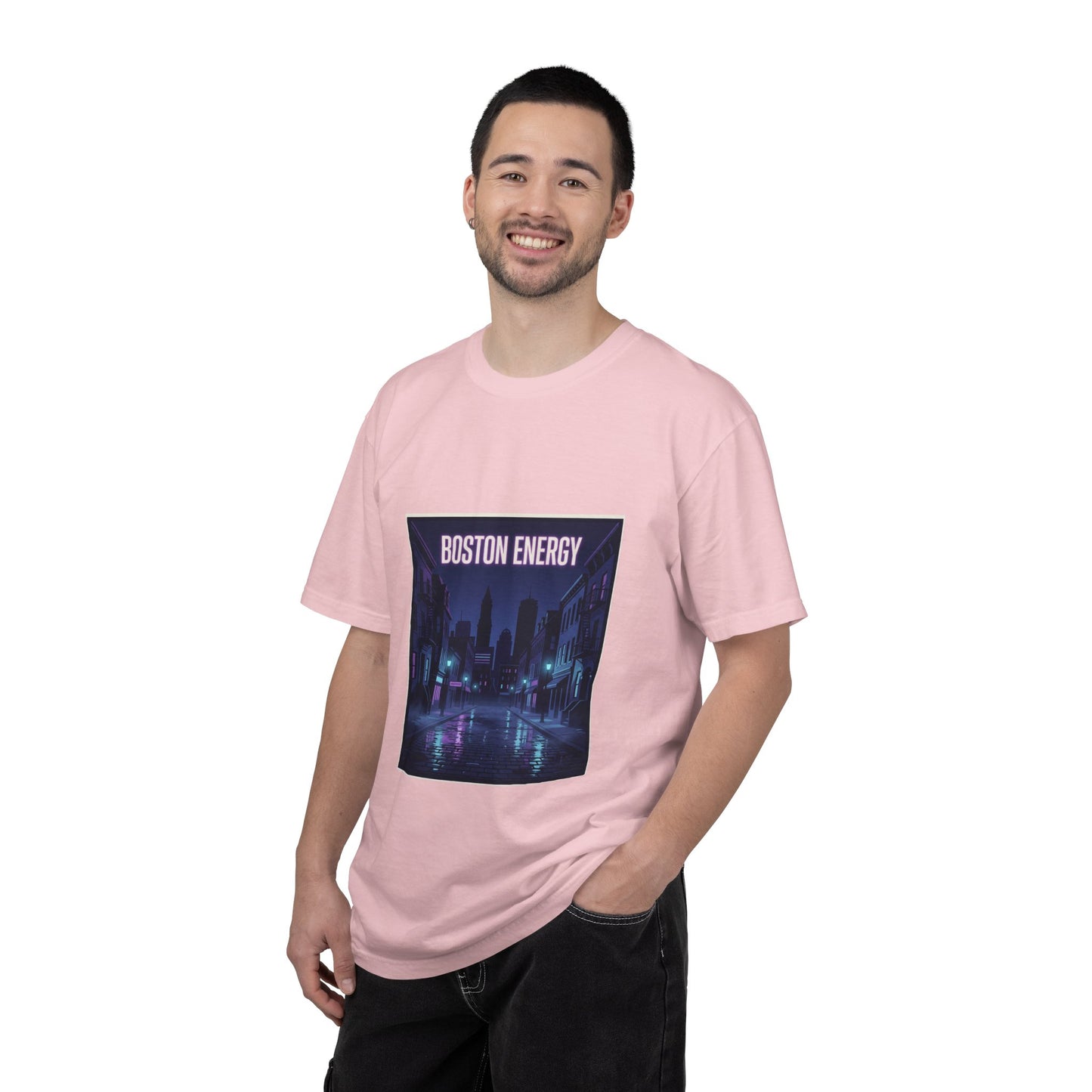 Boston Energy T-Shirt — Neon Cityscape Graphic Tee