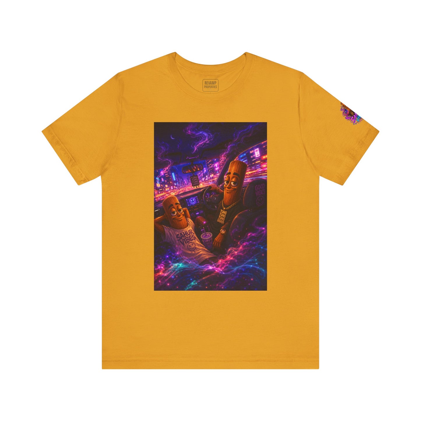 Tung Tung Tung Sahur Who Ride Like Us T-Shirt — Night Cruise Vaporwave Graphic Tee