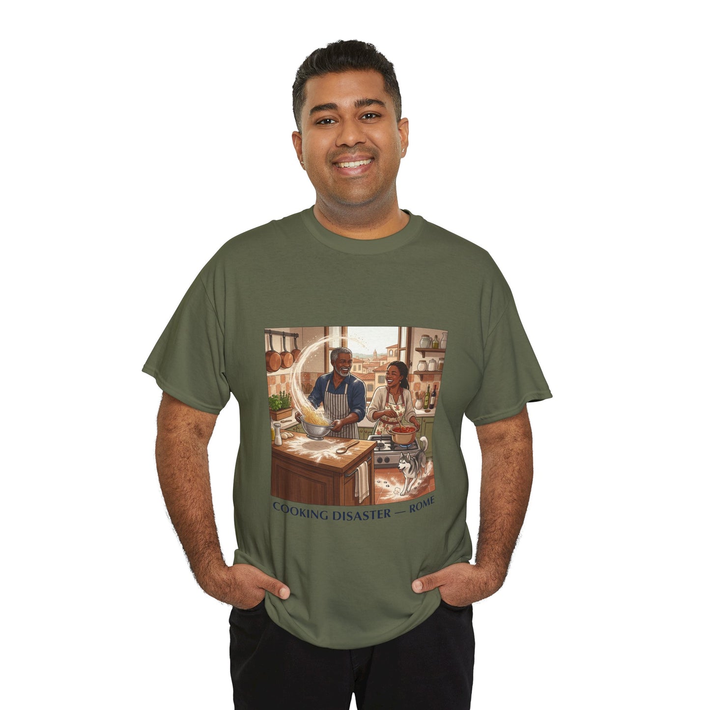 T-Shirt — 'Cooking Disaster — Rome' Illustrated Cooking Tee