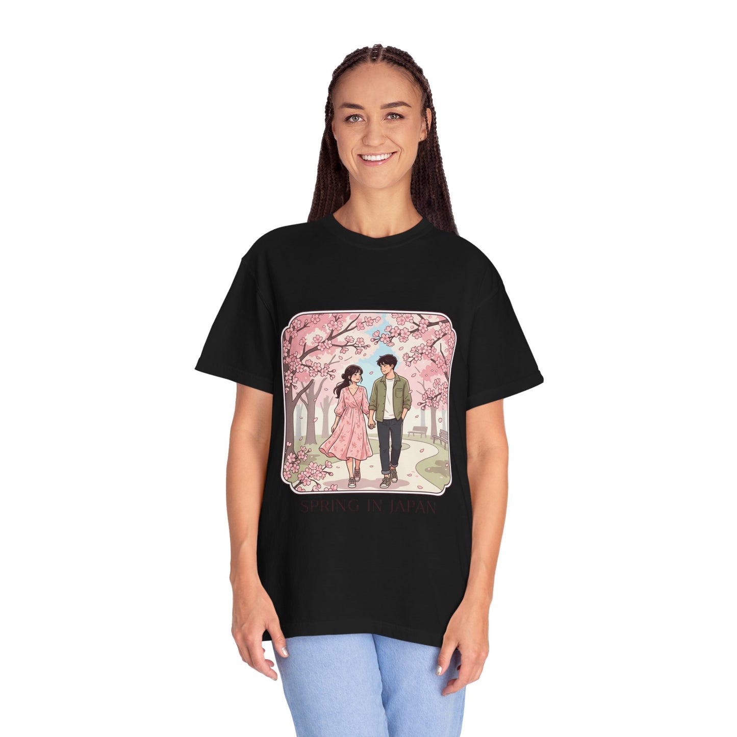 Spring in Japan T-Shirt — Cherry Blossom Couple Graphic Tee