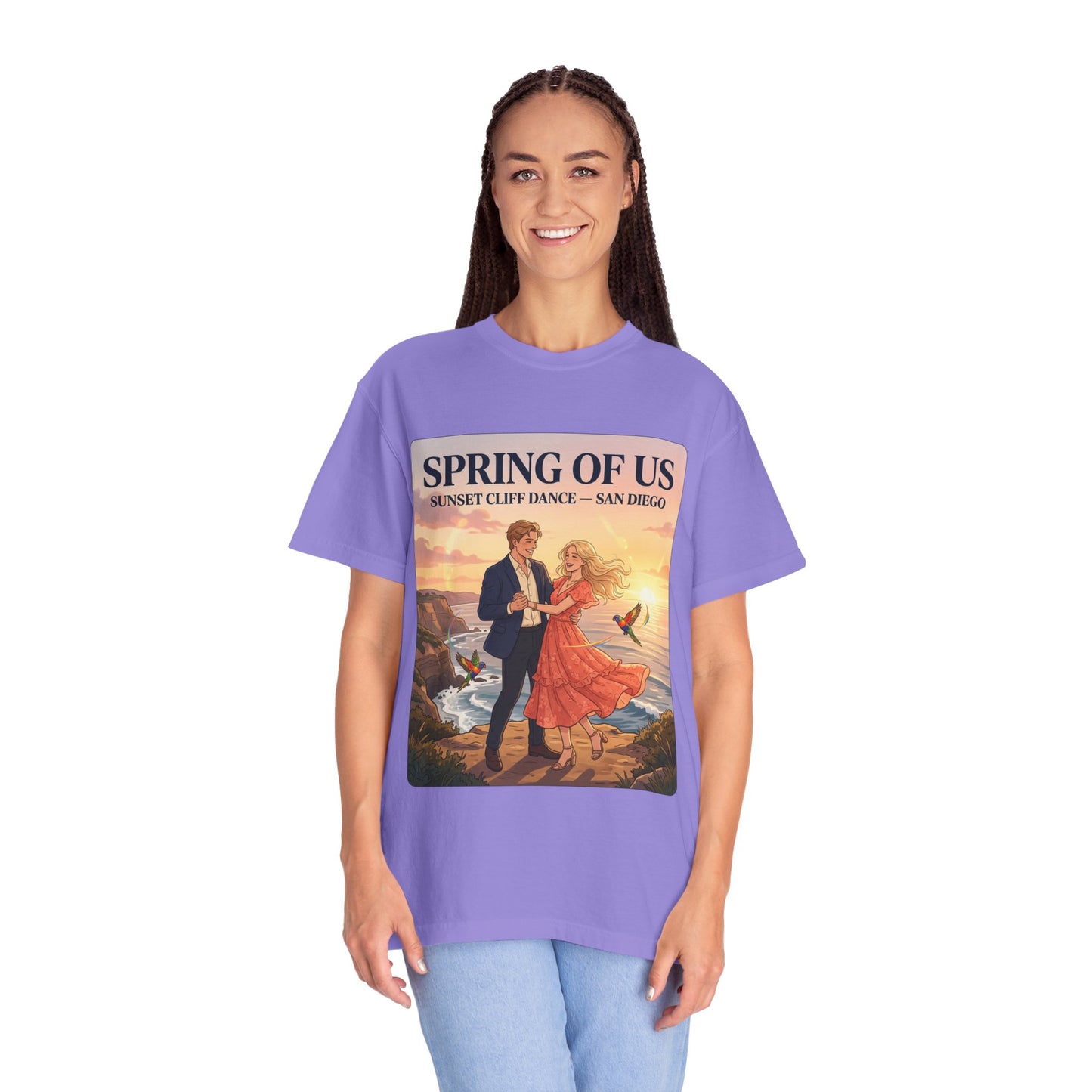 Spring of Us T‑Shirt — Sunset Cliff Dance San Diego Vintage Romance Tee