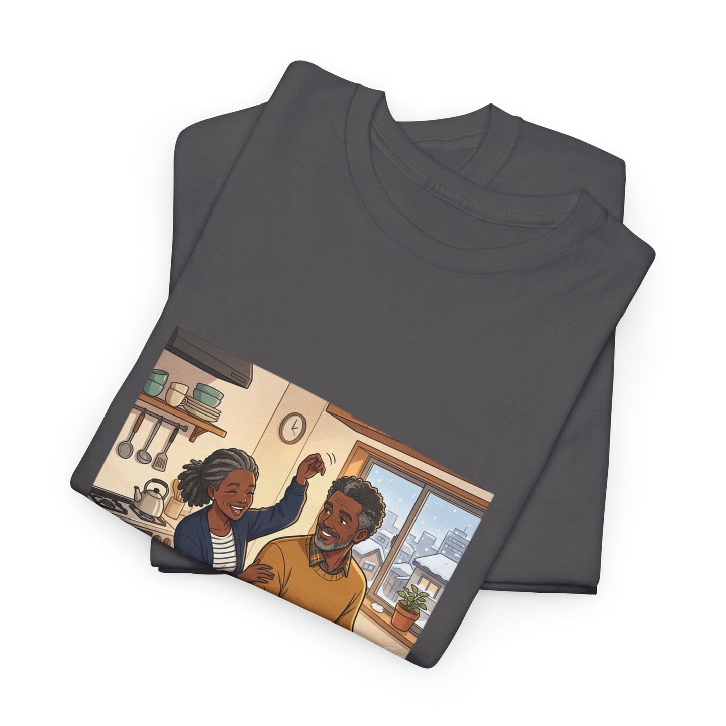 Dishwashing Dance Tee — Couple Kitchen Graphic T-Shirt