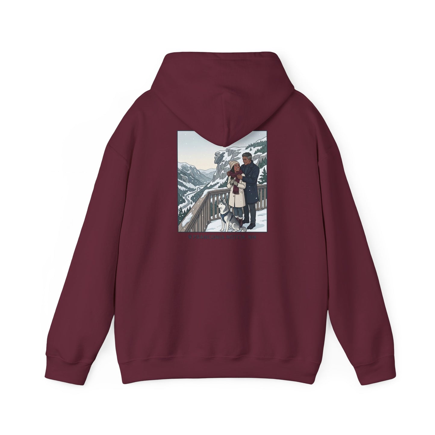 Winter Couple Photo Hoodie — Vintage Alps Travel Graphic Sweatshirt