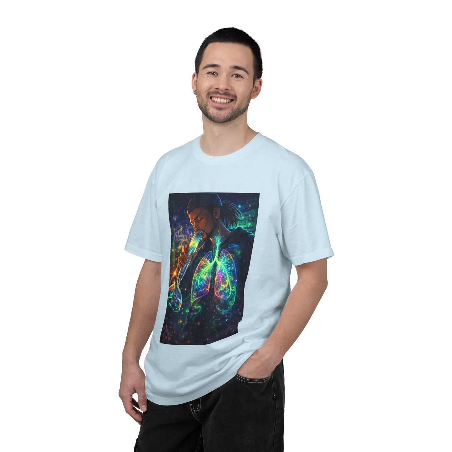 Cosmic Lungs T-Shirt — Neon Anatomical Art Tee