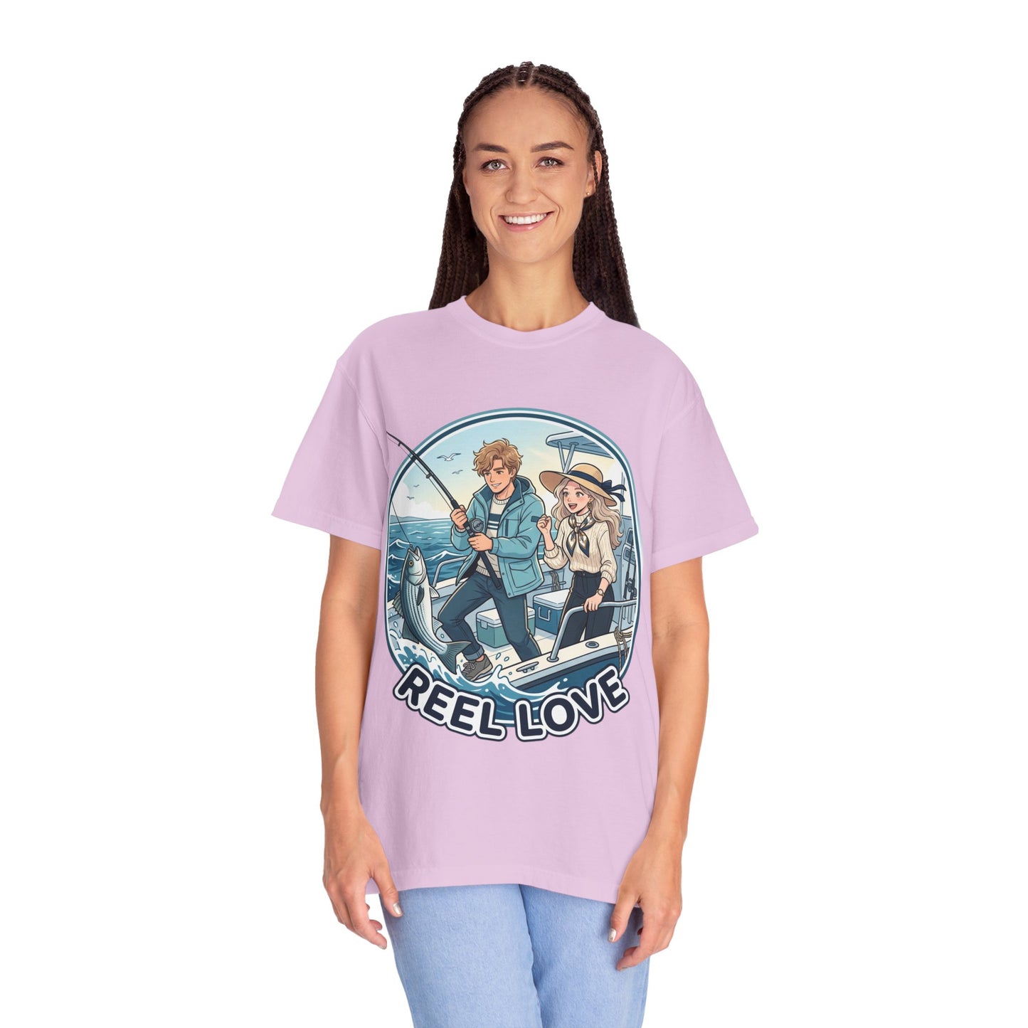 Reel Love Fishing T-Shirt — Cute Couple Anglers Graphic Tee