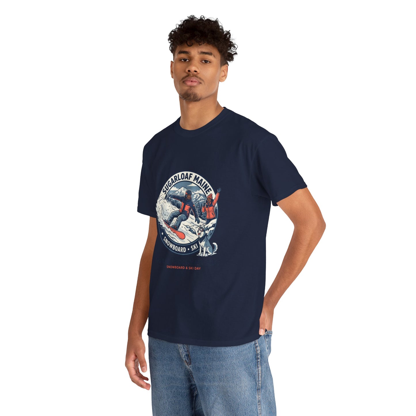 Sugarloaf Maine Snowboard & Ski T‑Shirt — Sugarloaf‑Carrabassett Valley Retro Graphic Tee