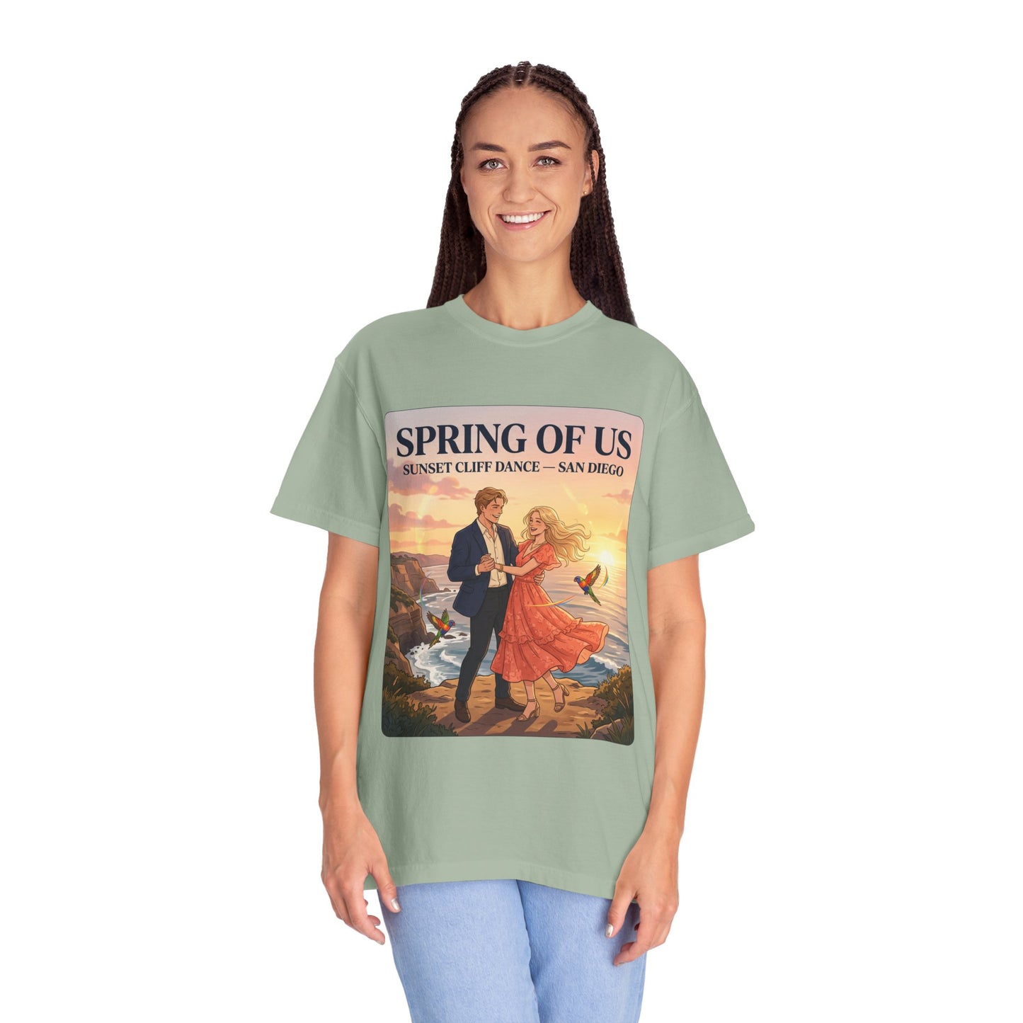 Spring of Us T‑Shirt — Sunset Cliff Dance San Diego Vintage Romance Tee