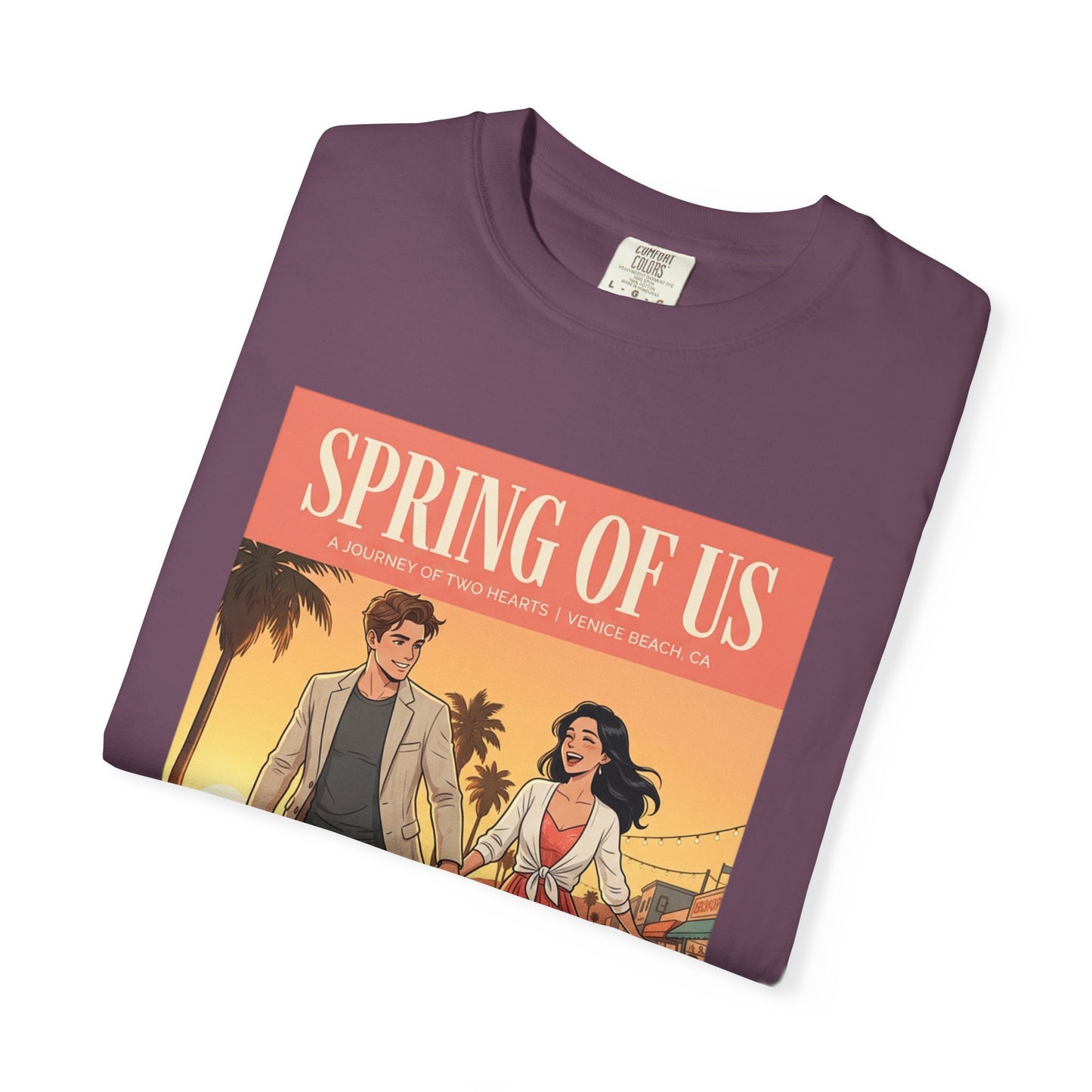 Spring of Us T-Shirt — Vintage Romantic Beach Couple Graphic Tee
