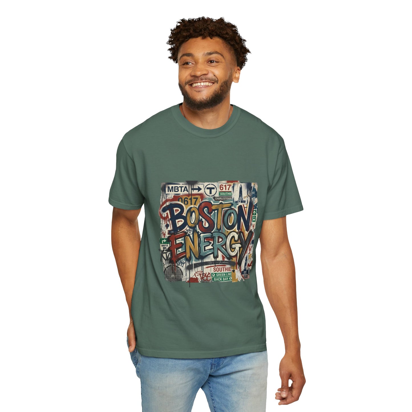 Boston Energy T-Shirt — Graffiti Cityscape Tee
