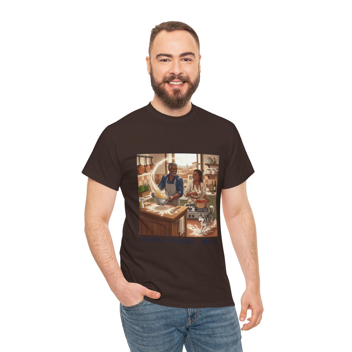 T-Shirt — 'Cooking Disaster — Rome' Illustrated Cooking Tee